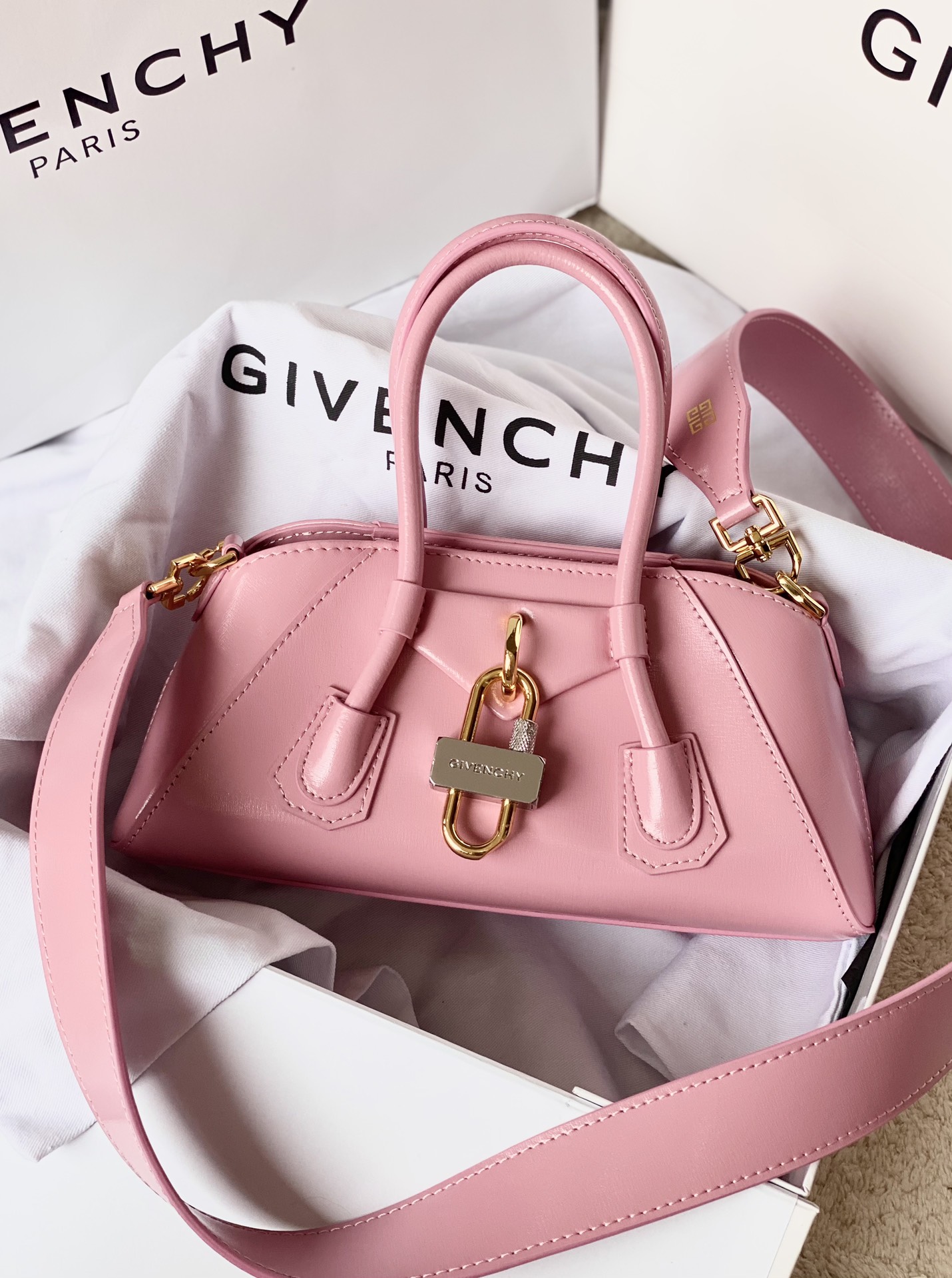 [TOP] GIVENCHY Antigona Stretch Handbag  22 x 12 x 8 cm - Pink