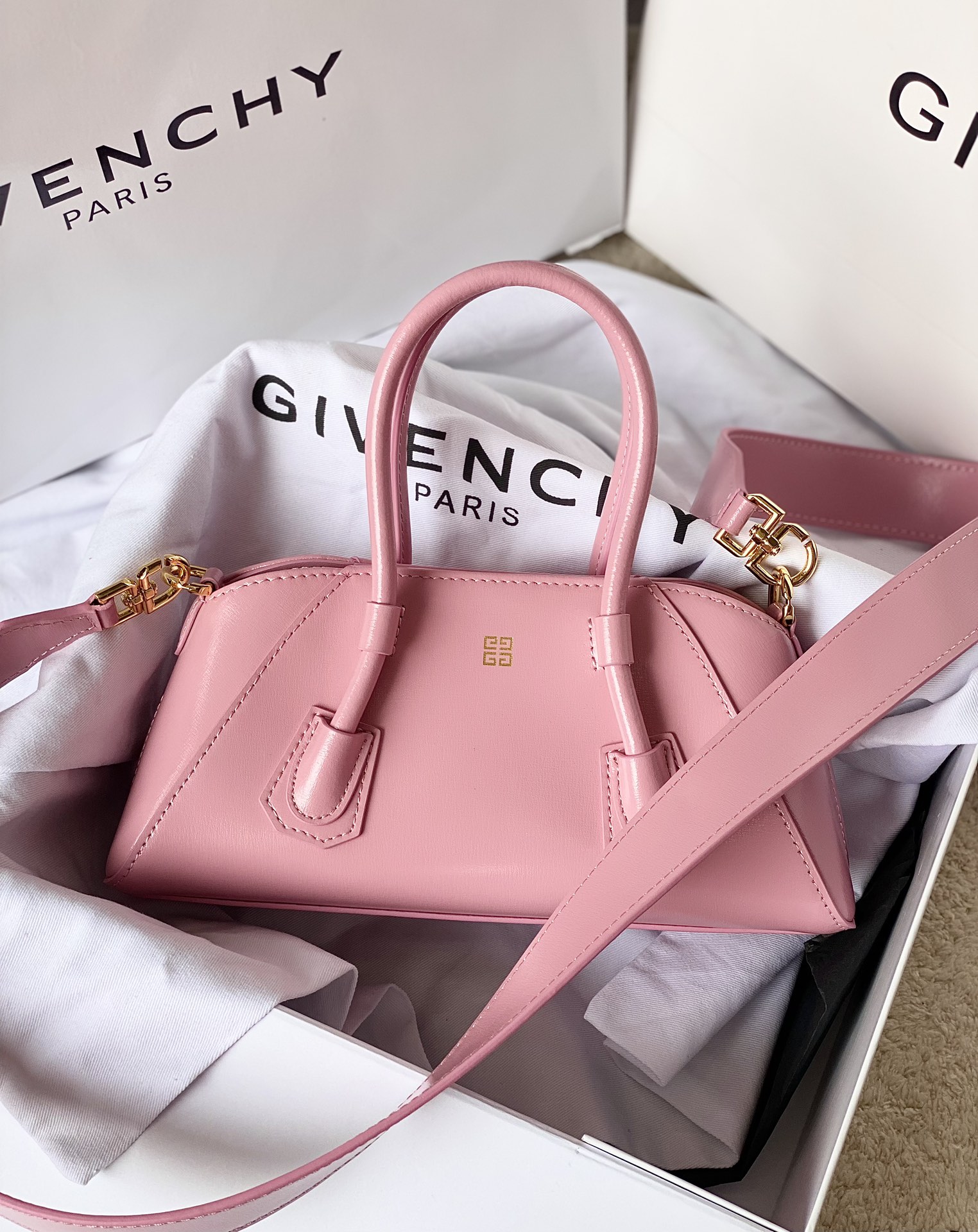 [TOP] GIVENCHY Antigona Stretch Handbag  22 x 12 x 8 cm - Pink