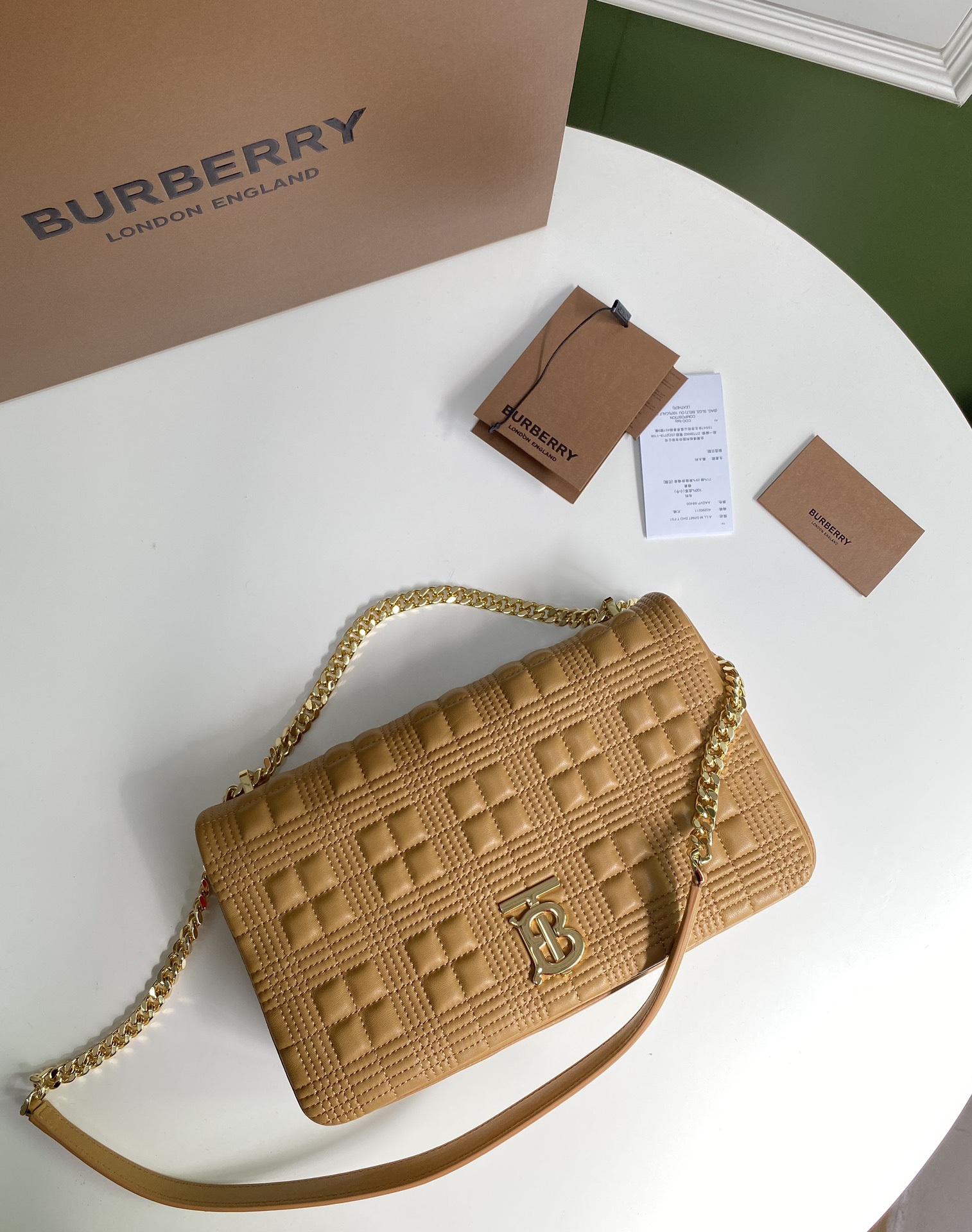 [TOP] BURBERRY Lambskin Lola Bags - Brown