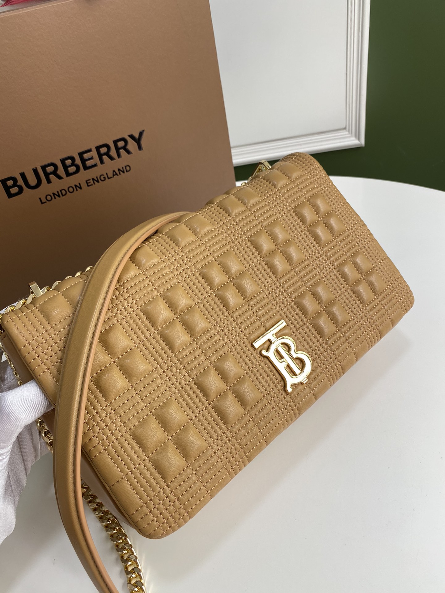 [TOP] BURBERRY Lambskin Lola Bags - Brown