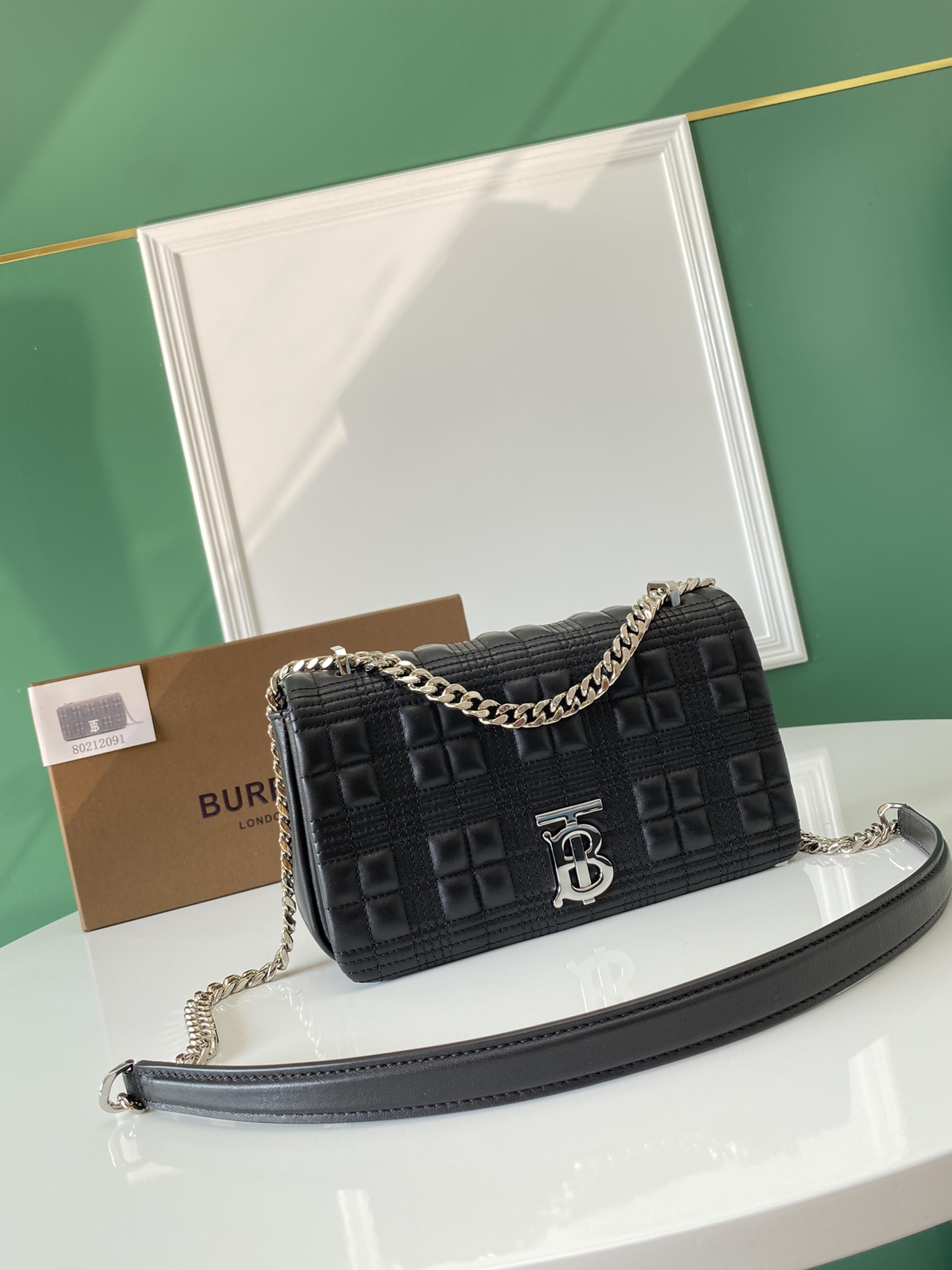 [TOP] BURBERRY Lambskin Lola Bags - Black & SHW