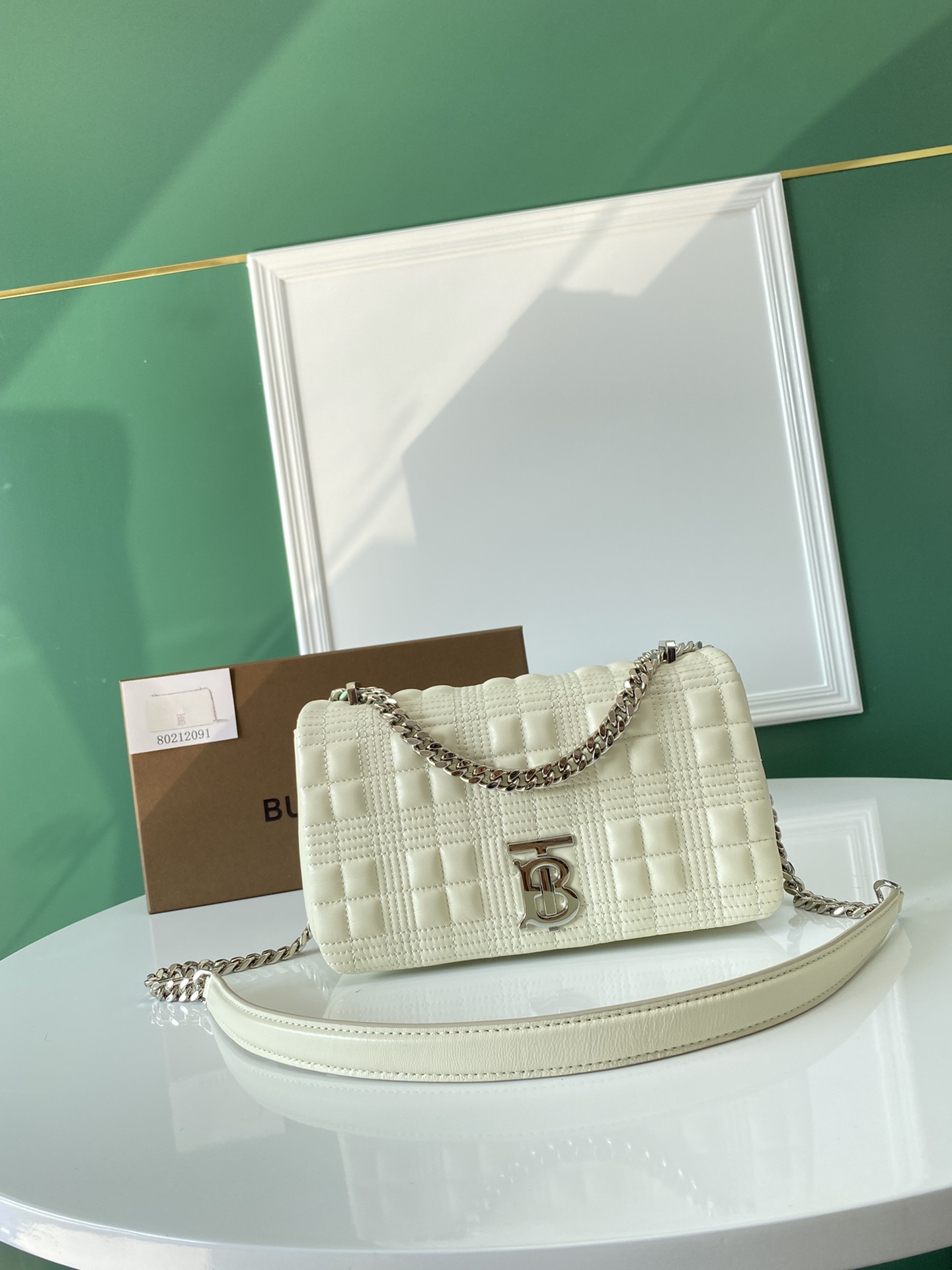 [TOP] BURBERRY Lambskin Lola Bags - White