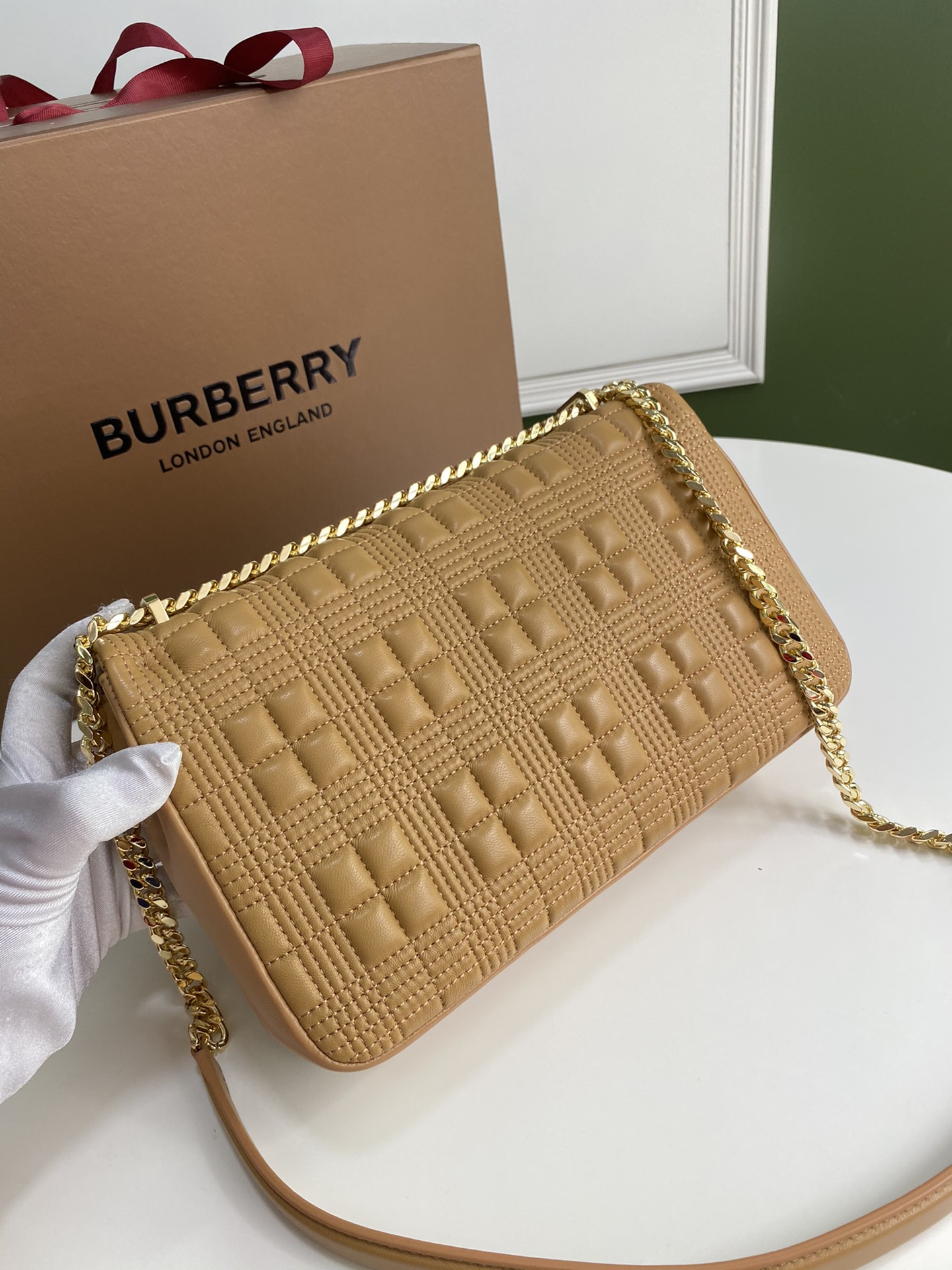 [TOP] BURBERRY Lambskin Lola Bags - Brown