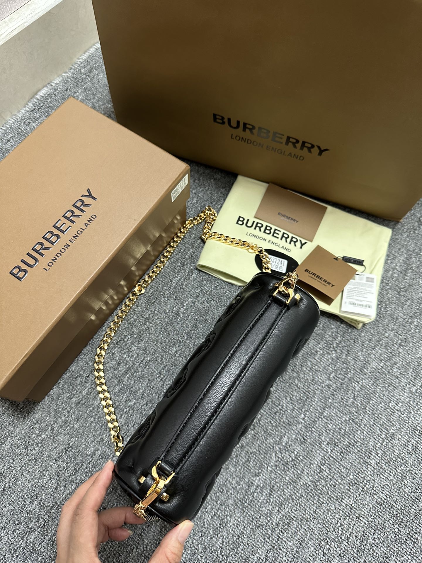 [TOP] BURBERRY Lambskin Rabbit Pattern Lola Bags - Black