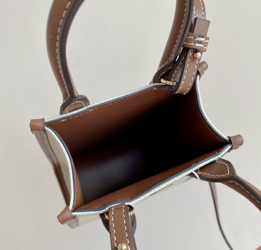 [TOP] BURBERRY Frances Tote Bags - White and Brown