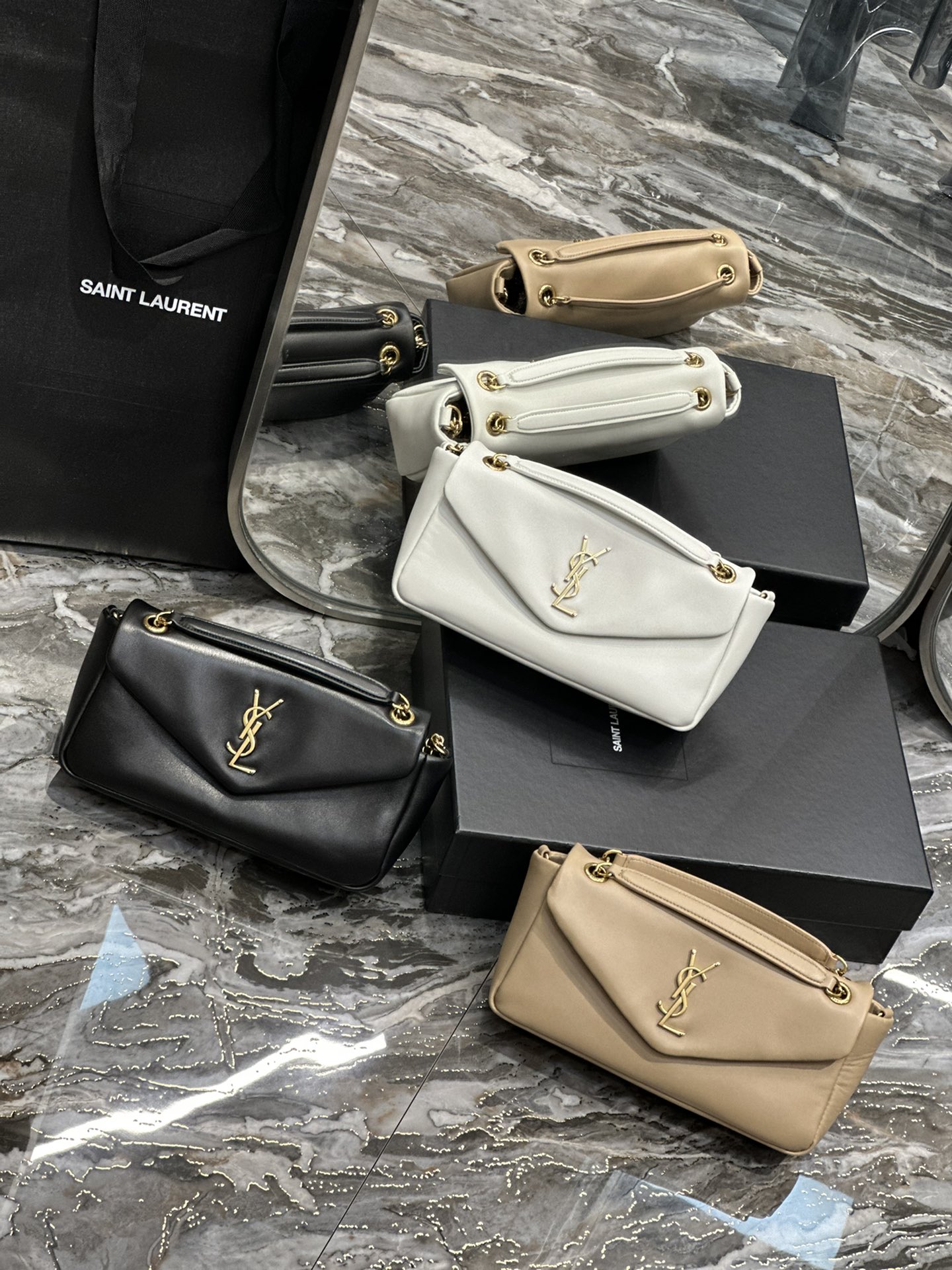 [TOP] Yves Saint Laurent YSL CALYPSO Lambskin Chain Bag - 3 Colors