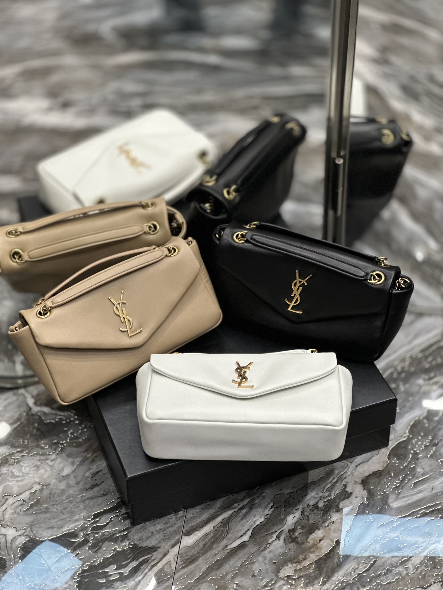 [TOP] Yves Saint Laurent YSL CALYPSO Lambskin Chain Bag - 3 Colors