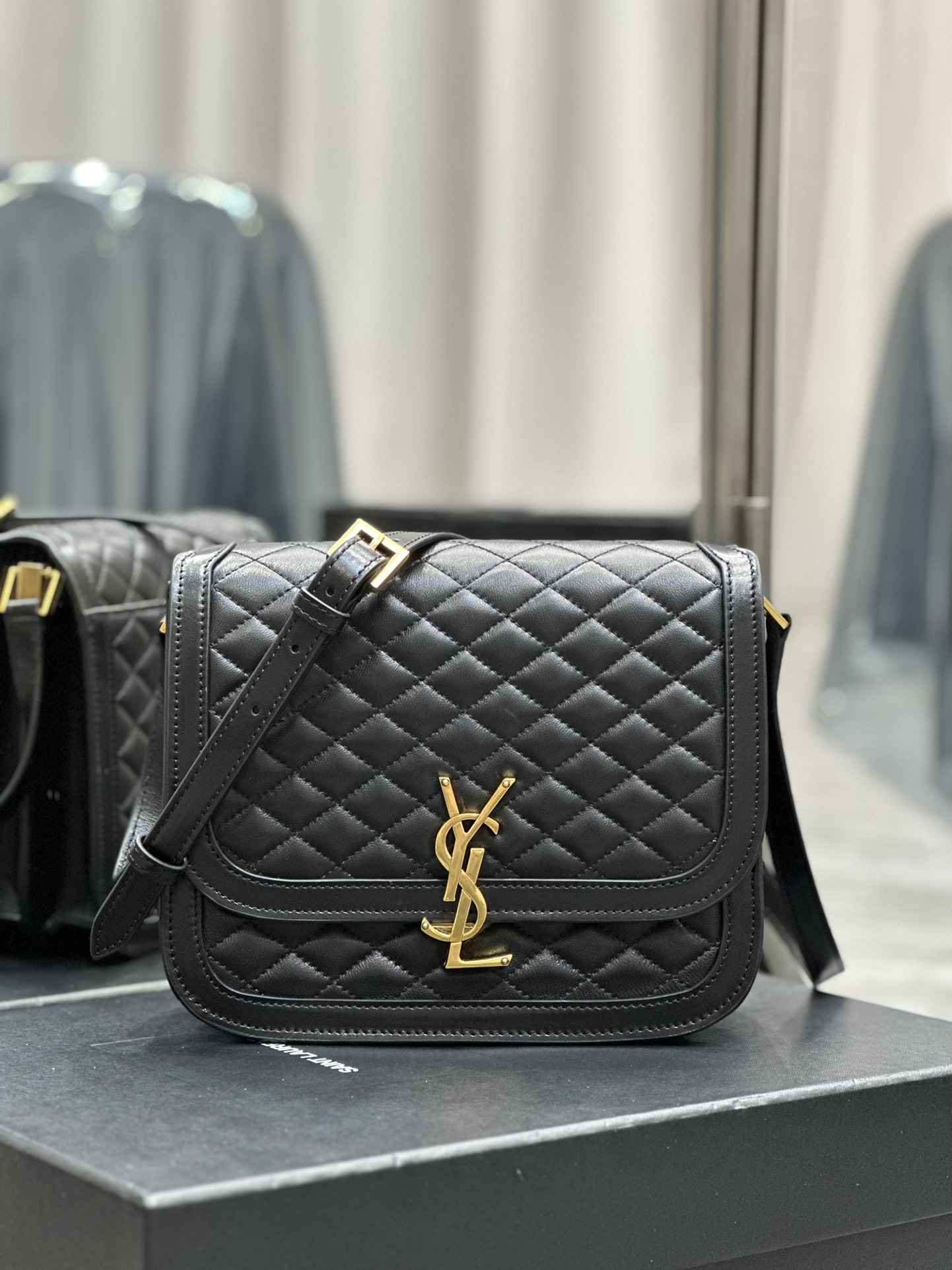 [TOP] Yves Saint Laurent YSL SOLFERINO Lambskin Plaid Bag - 2 Colors
