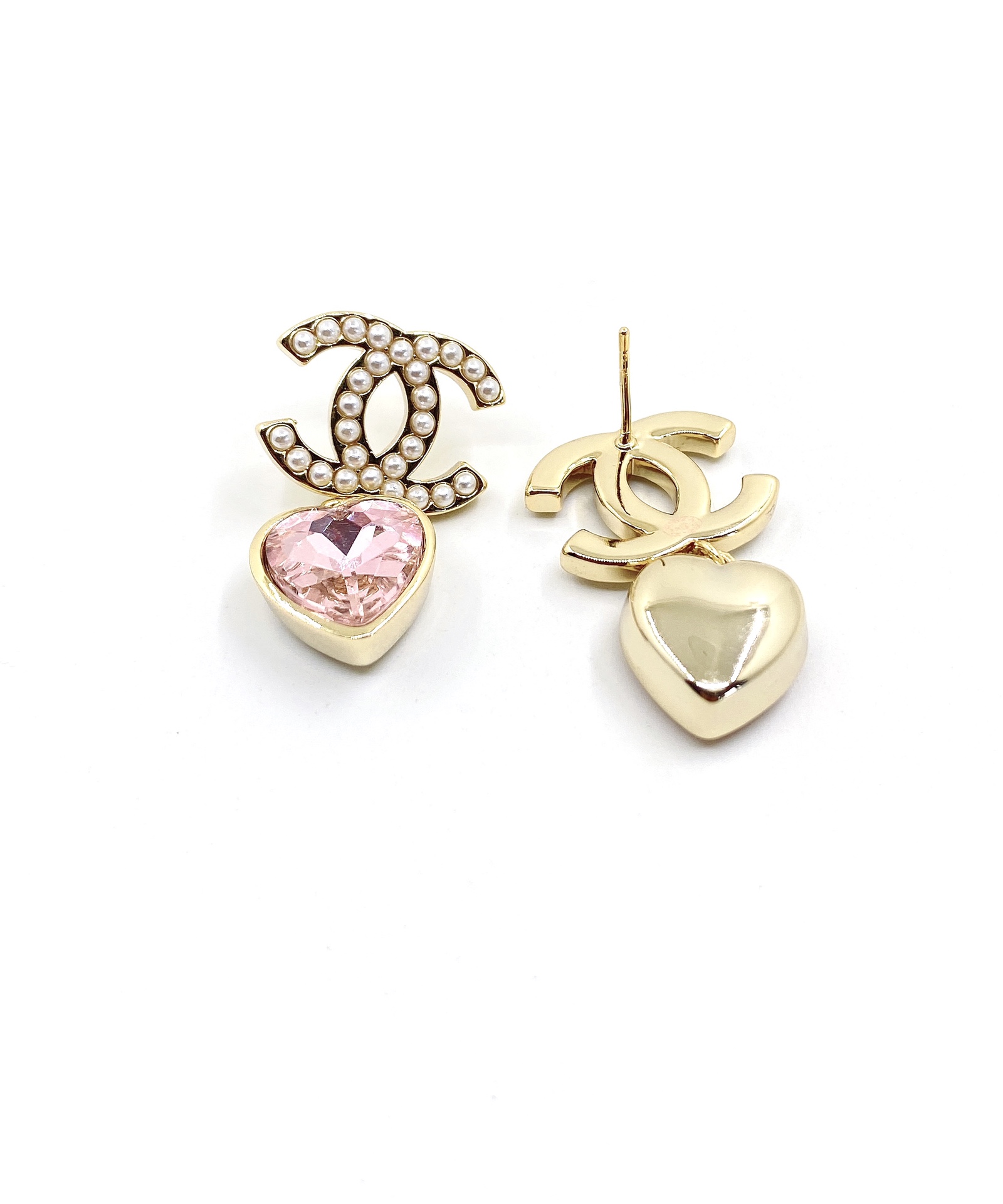[TOP] CHANEL Pink Love Pearl Earrings