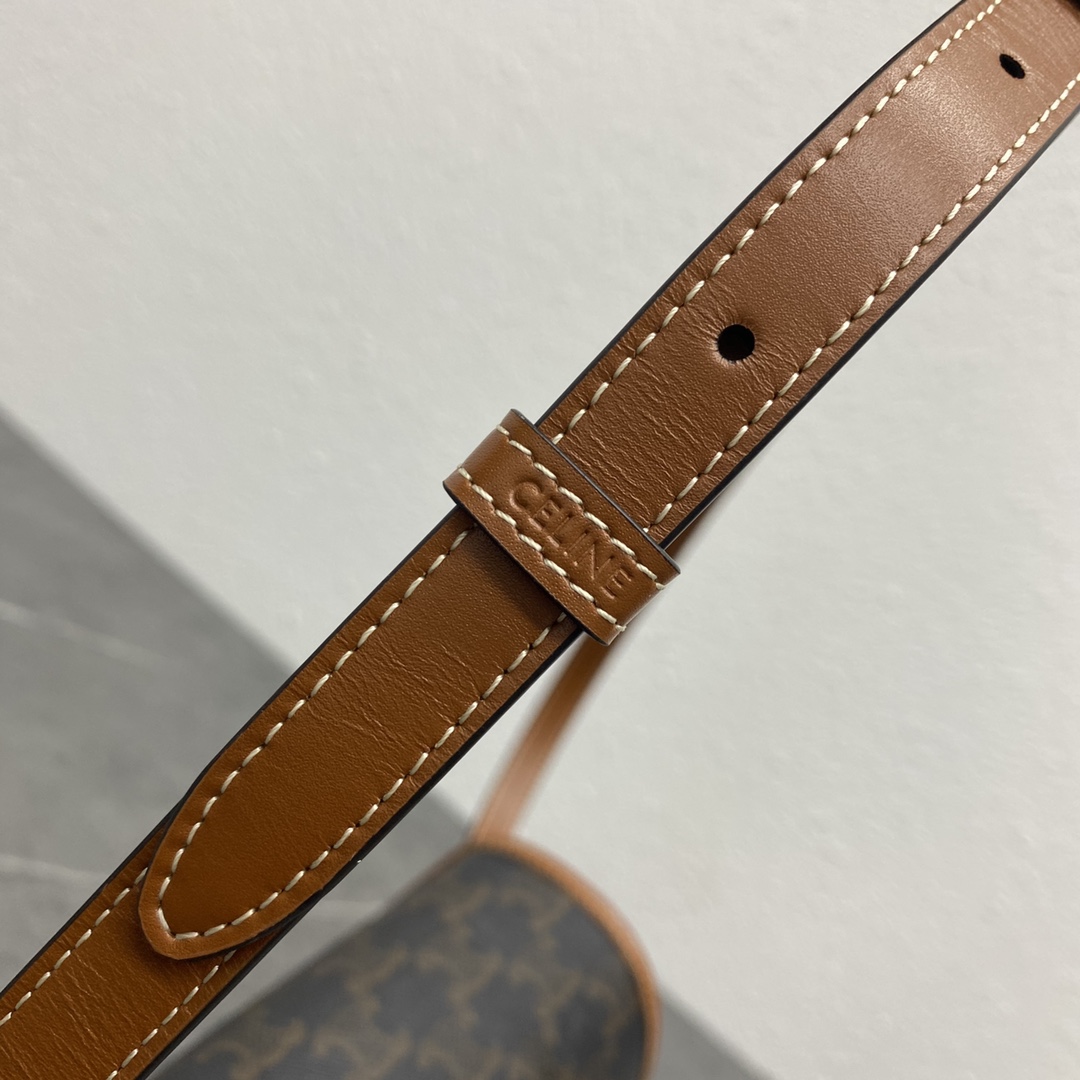 [TOP] CELINE FOLCO Arc de Triomphe Retro Messenger Bag 18x16x10 cm - Brown