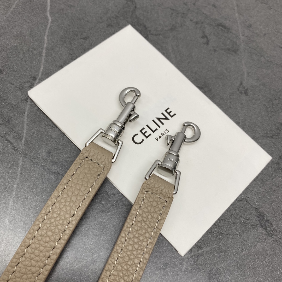 [TOP] CELINE Sangle Small Bucket Bag - Litchi&Light taupe