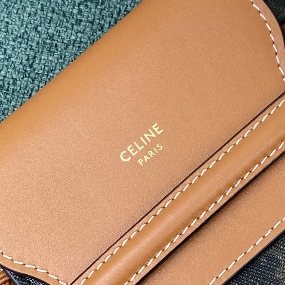 [TOP] CELINE Mobile Phone Bag 10×19×2 cm - Yellow & Brown