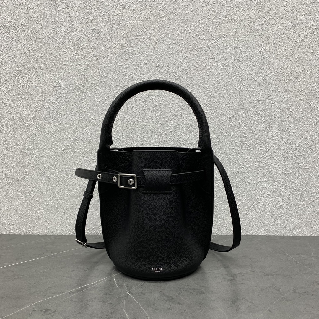 [TOP] CELINE Sangle Small Bucket Bag 21x15x15 cm - Black