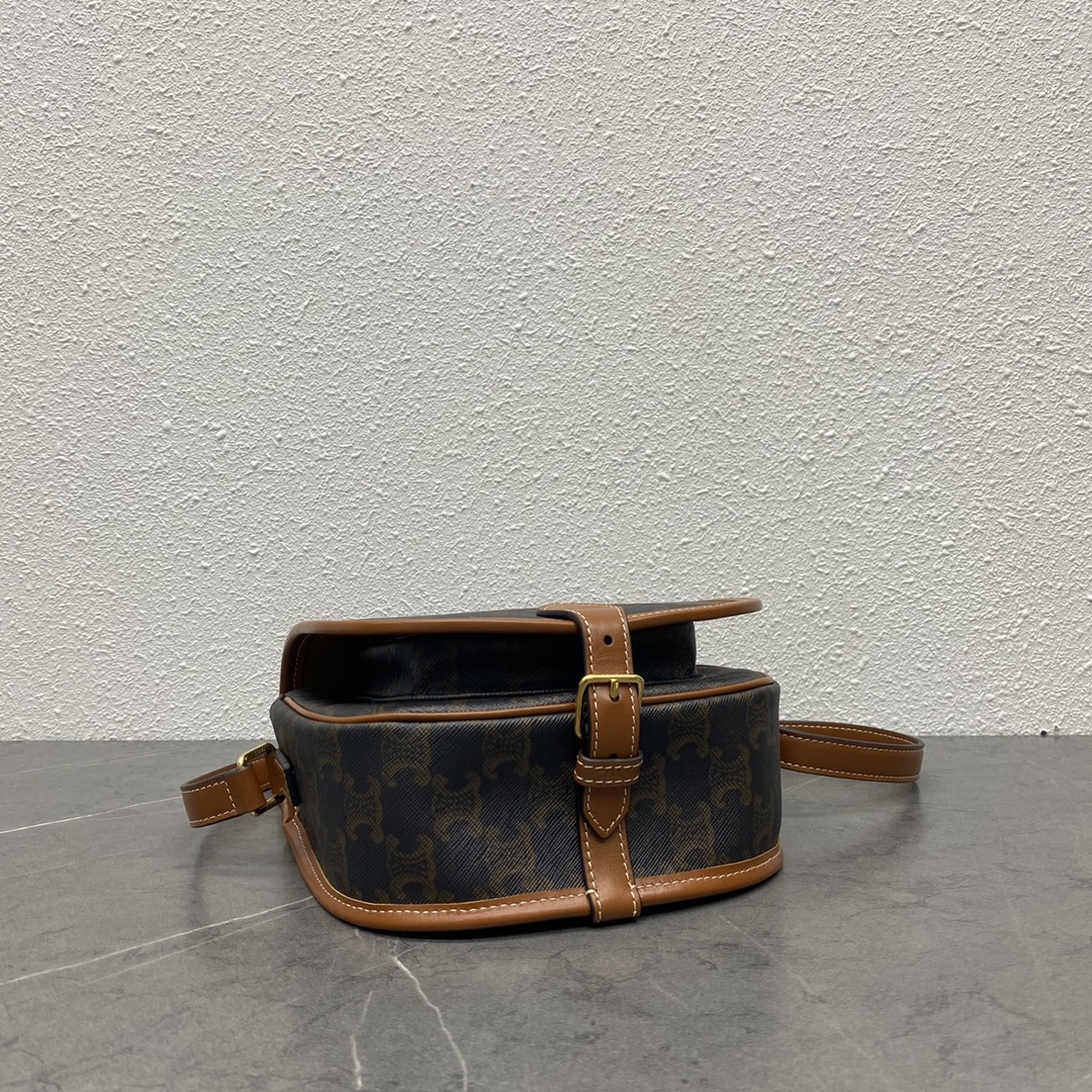 [TOP] CELINE FOLCO Arc de Triomphe Retro Messenger Bag 18x16x10 cm - Brown