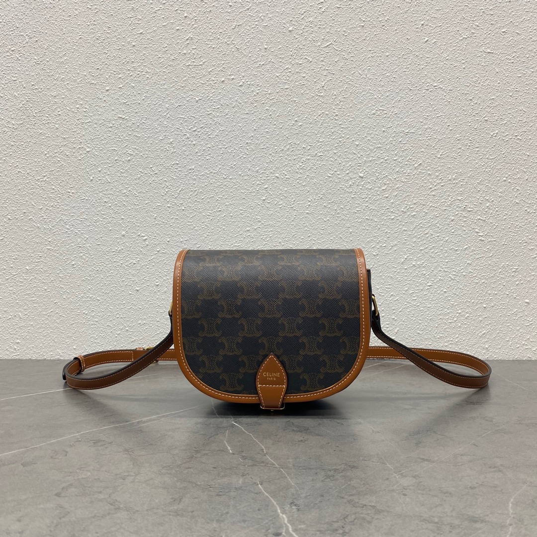 [TOP] CELINE FOLCO Arc de Triomphe Retro Messenger Bag 18x16x10 cm - Brown