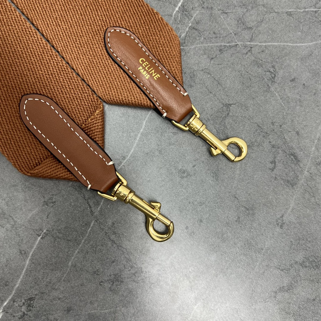 [TOP] CELINE Full Cowhide Leather Crossbody Bag  23 X 15 X 9 cm - Yellowish brown