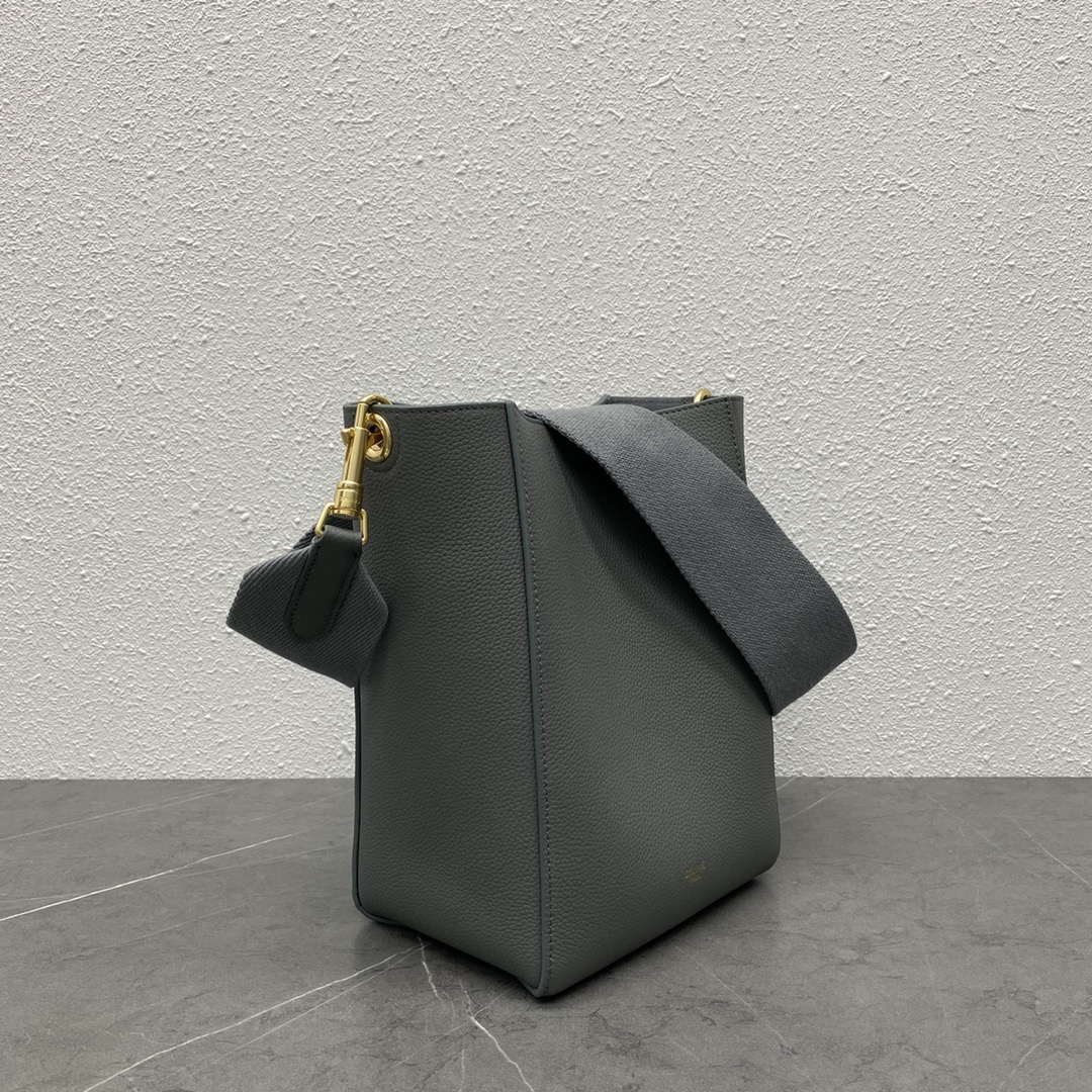 [TOP] CELINE Sangle Small Sangle Bucket Bag 18x13x25 cm - Lychee & Elephant Gray