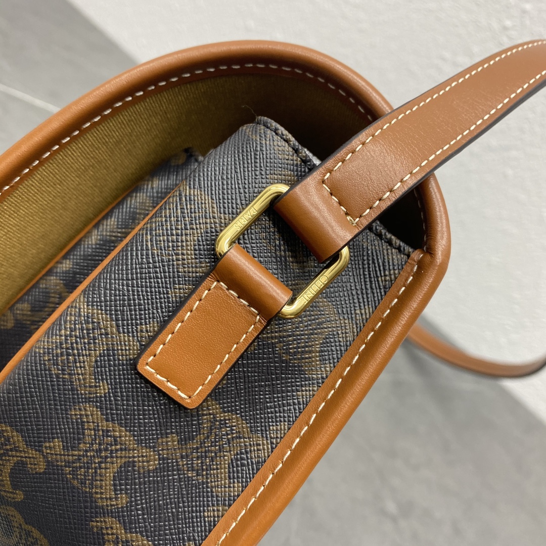 [TOP] CELINE FOLCO Arc de Triomphe Retro Messenger Bag 18x16x10 cm - Brown