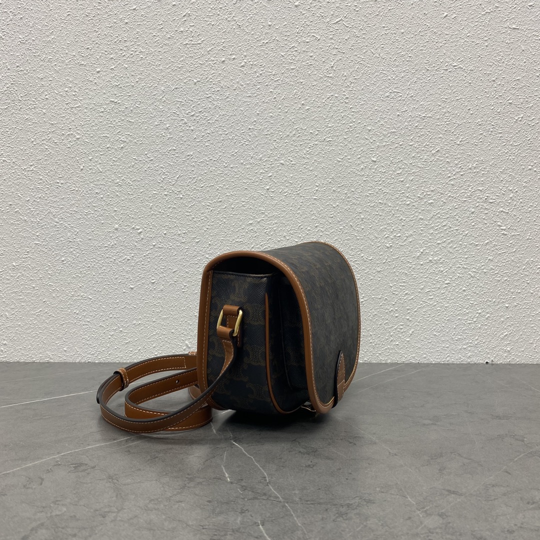 [TOP] CELINE FOLCO Arc de Triomphe Retro Messenger Bag 18x16x10 cm - Brown