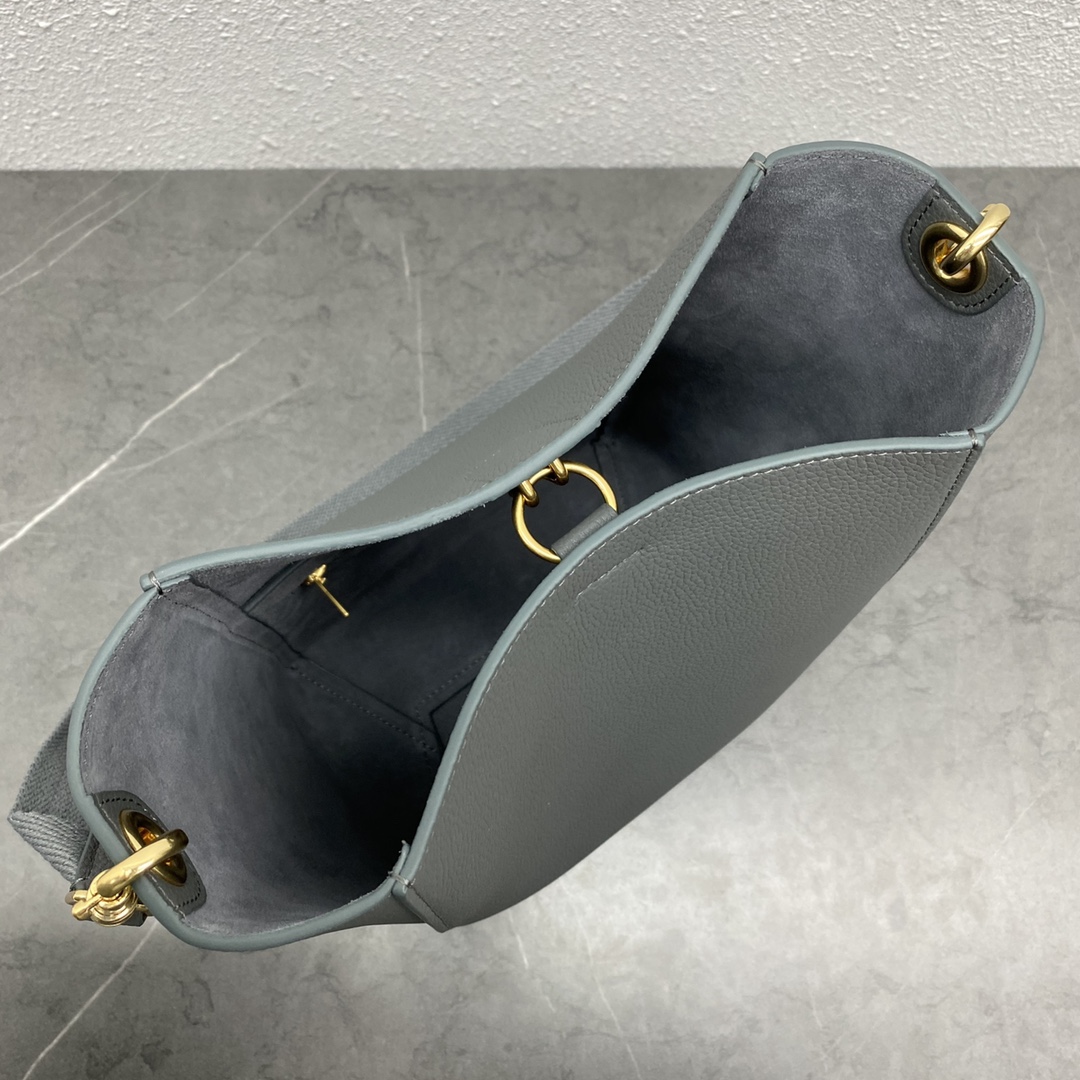 [TOP] CELINE Sangle Small Sangle Bucket Bag 18x13x25 cm - Lychee & Elephant Gray