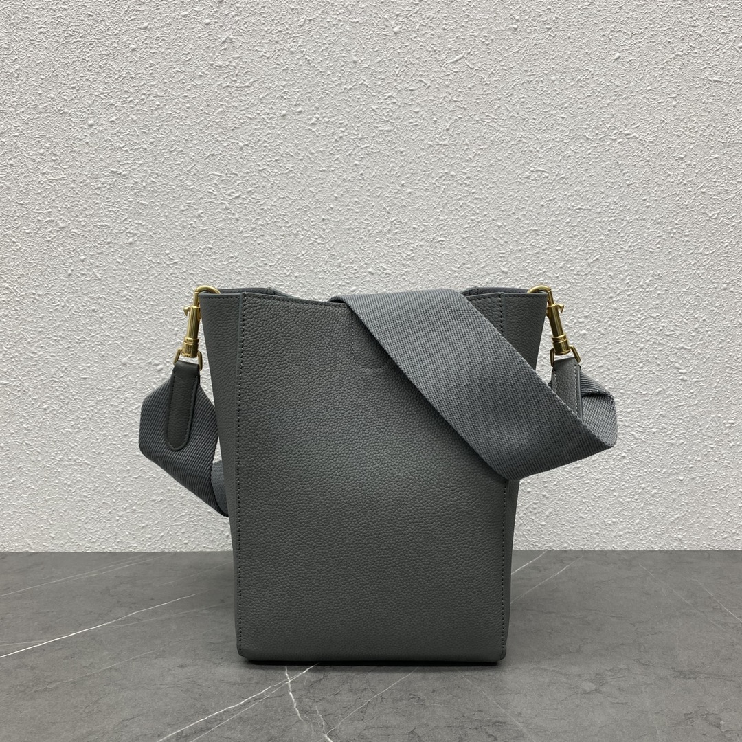 [TOP] CELINE Sangle Small Sangle Bucket Bag 18x13x25 cm - Lychee & Elephant Gray