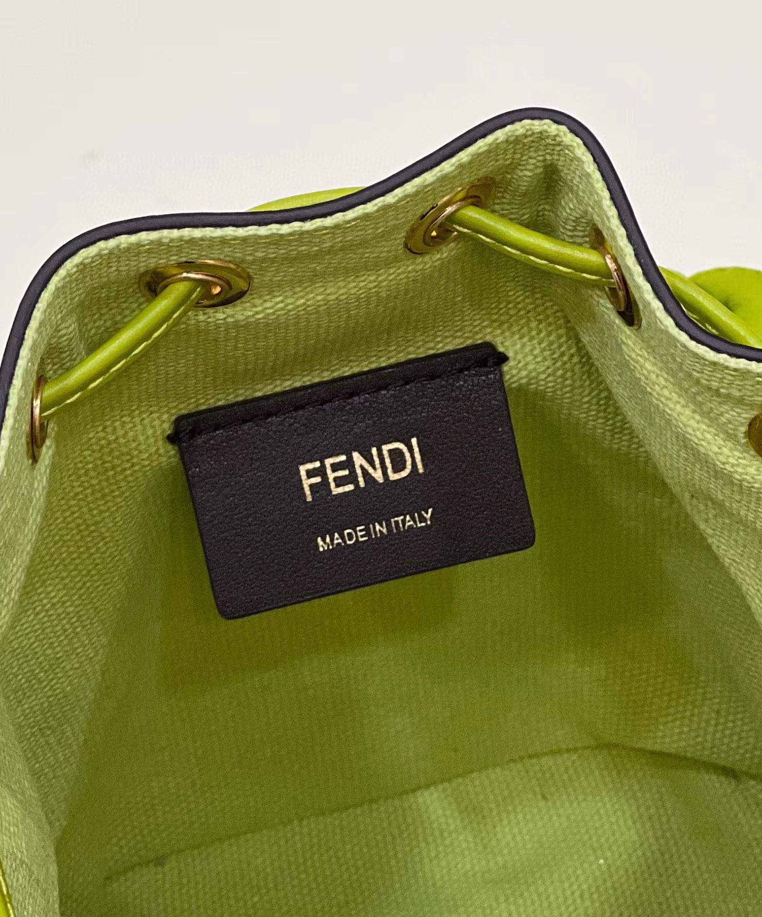 [TOP] FENDI Mon Tresor Embroidered Washed Denim HandBag - Green