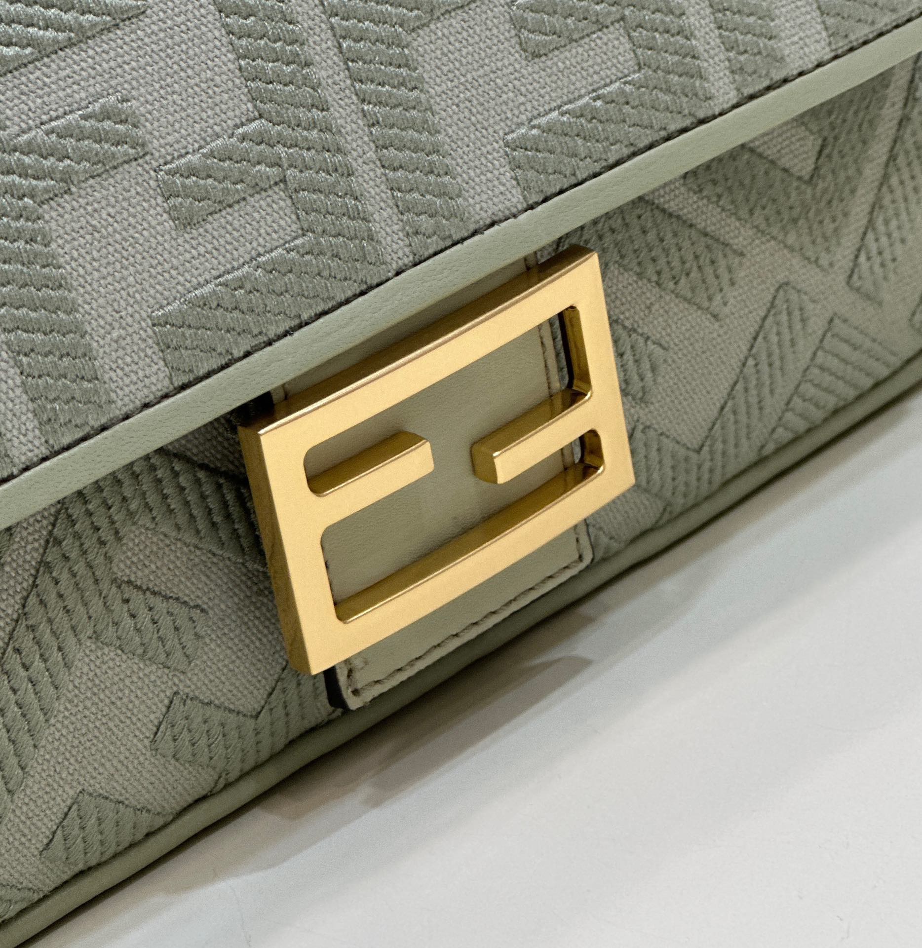 [TOP] FENDI FENDI Baguette Canvas Bag - Light Green