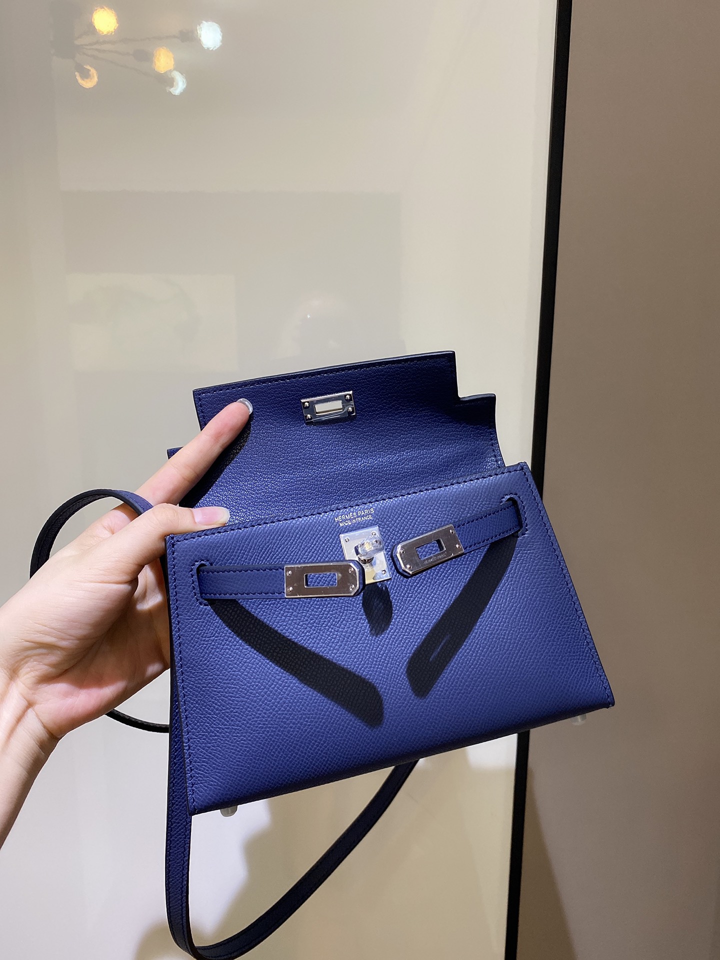 [TOP] HERMES Mini Kelly II Epsom Leather 19cm - Dark blue
