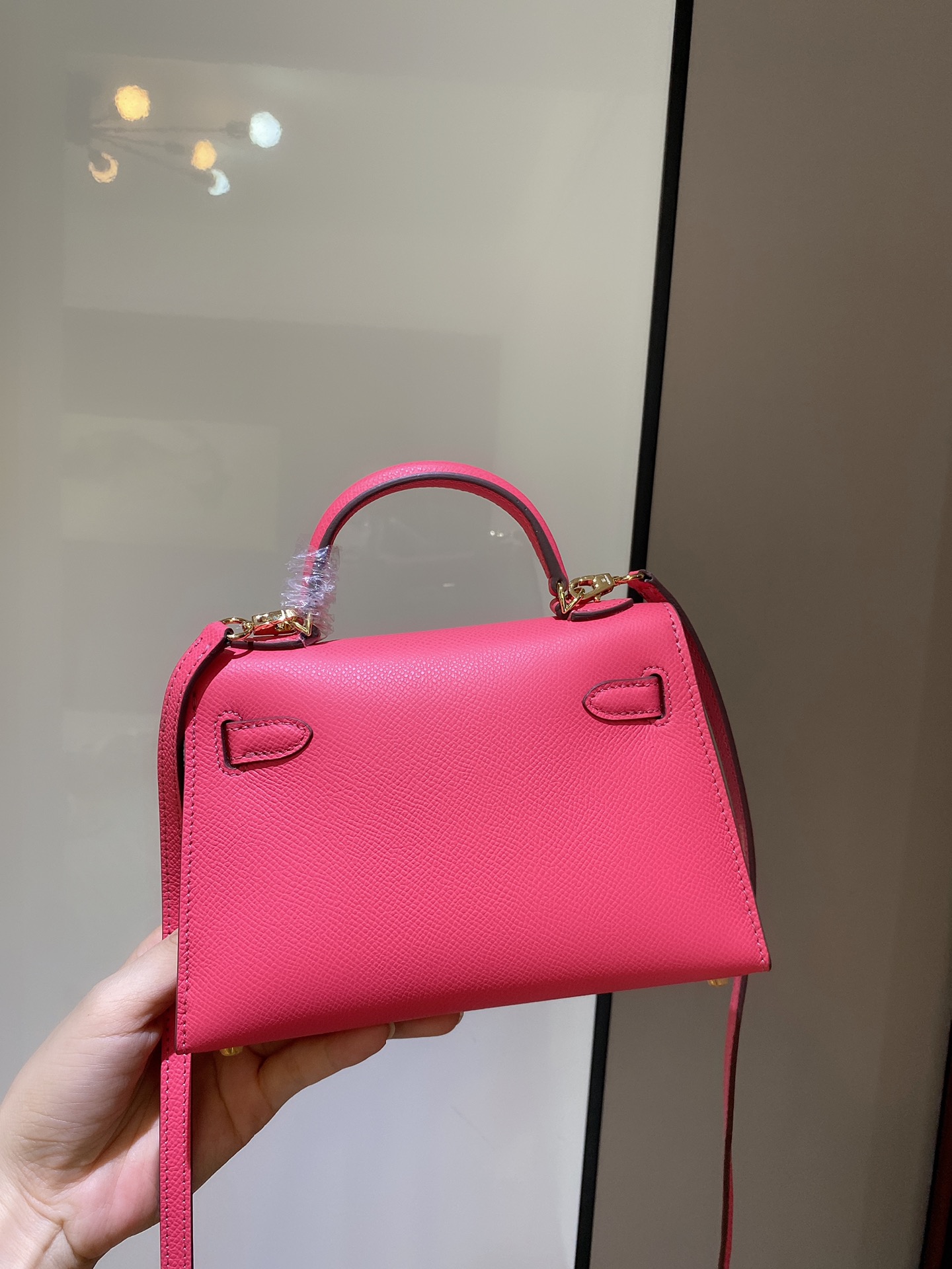 [TOP] HERMES Epsom Kelly Mini 19 CM - Lipstick Powder & GHW