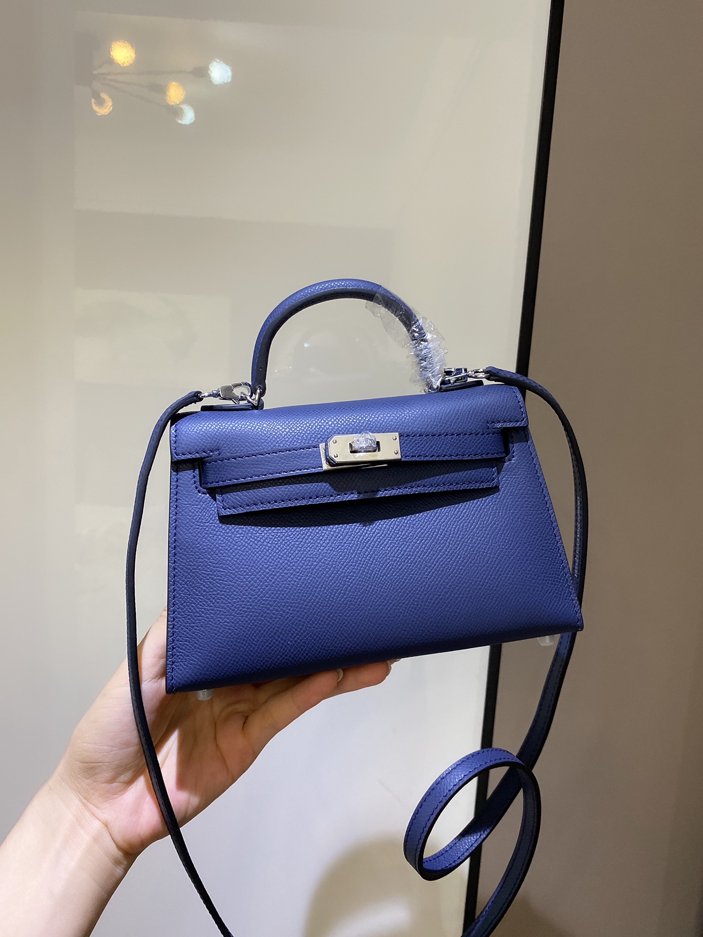 [TOP] HERMES Mini Kelly II Epsom Leather 19cm - Dark blue