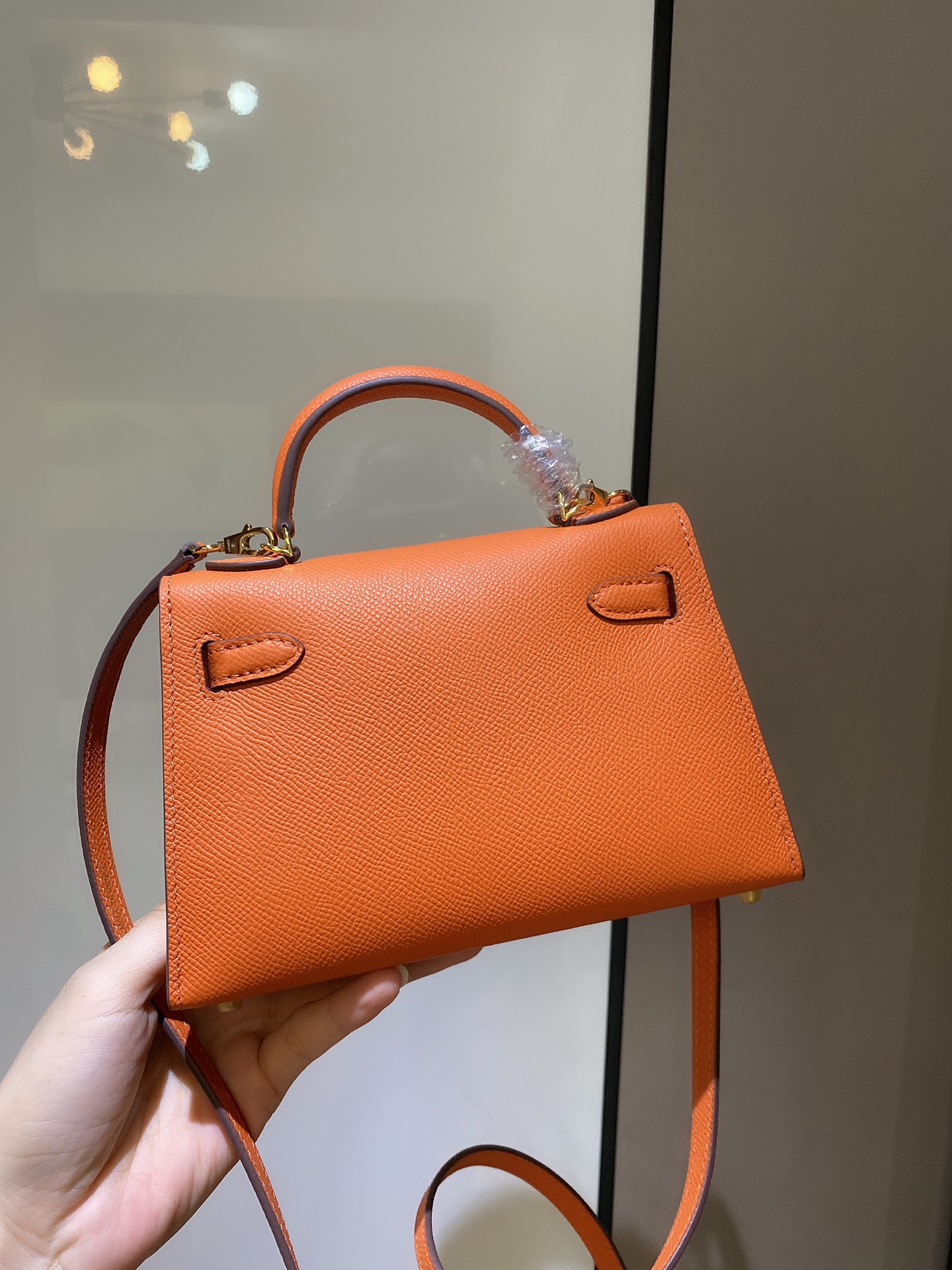 [TOP] HERMES Mini Kelly II Epsom Leather 19cm -  Orange & GHW