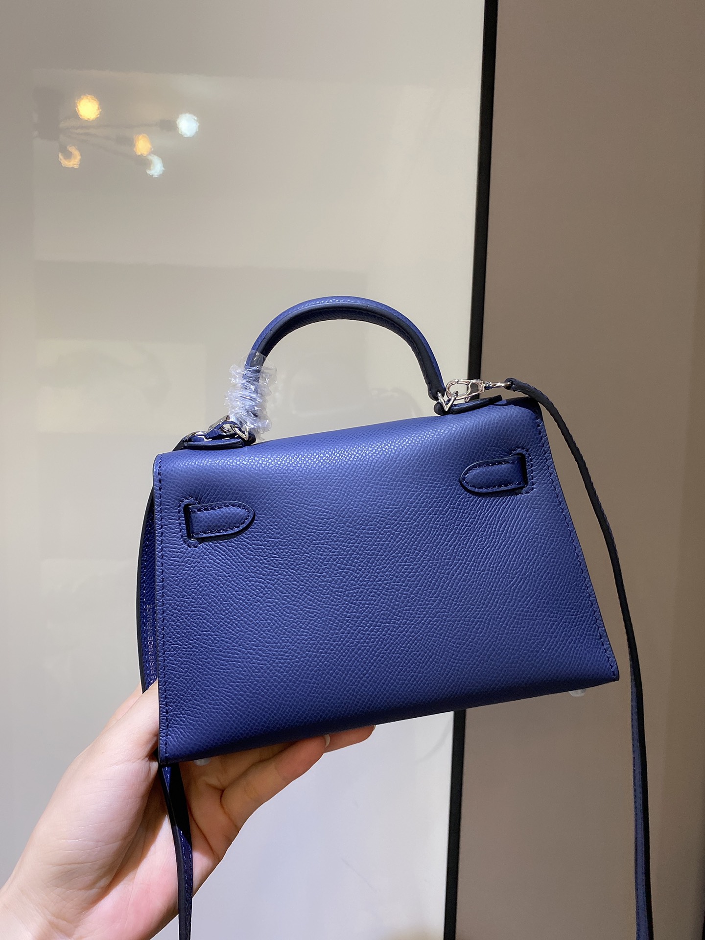 [TOP] HERMES Mini Kelly II Epsom Leather 19cm - Dark blue