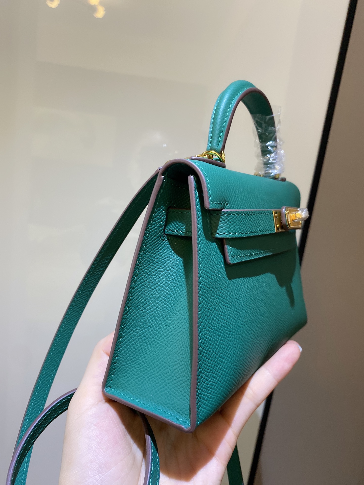 [TOP] HERMES Epsom Kelly Mini 19 CM - Malachite Green & GHW