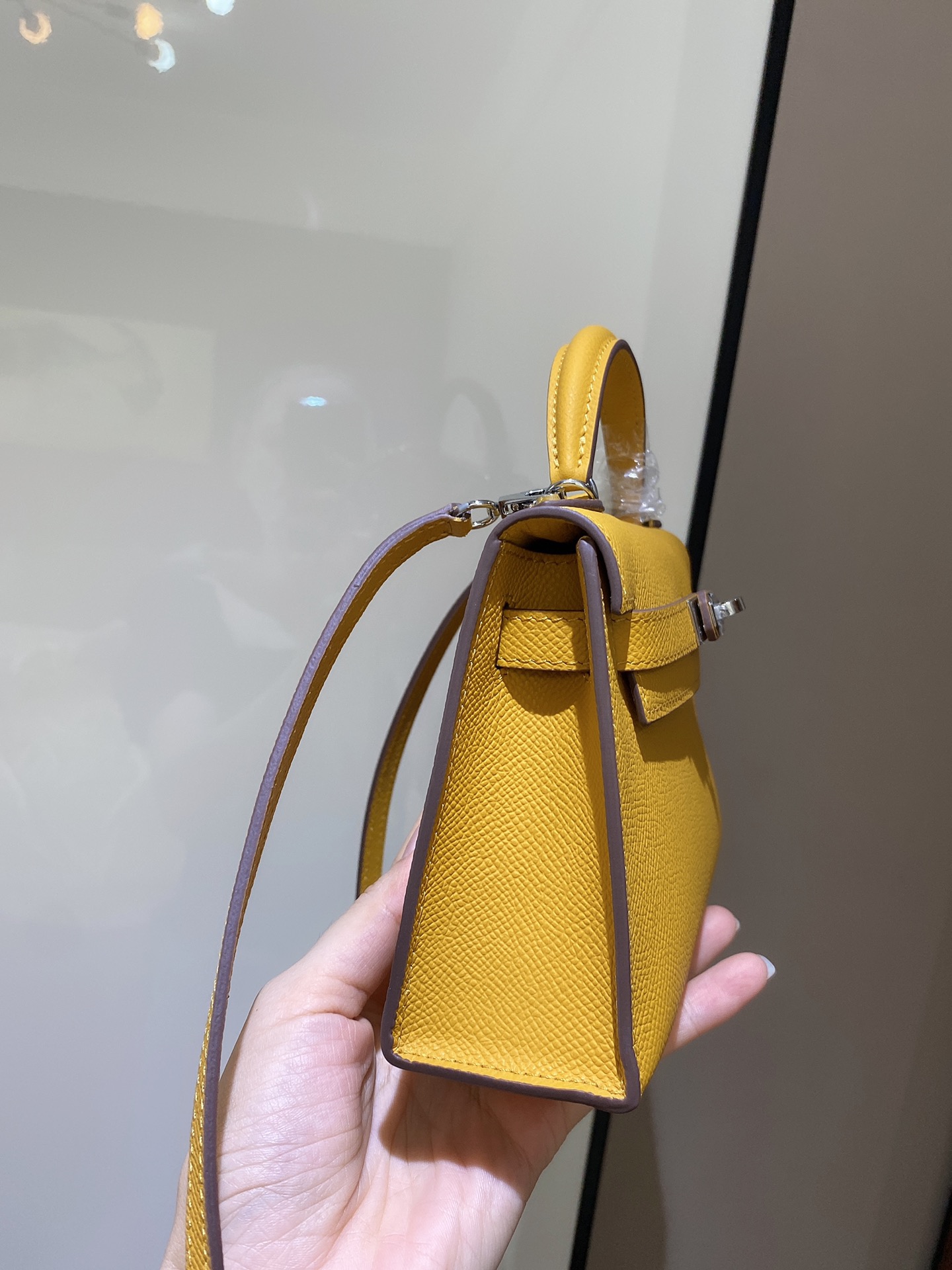 [TOP] HERMES Mini Kelly II Epsom Leather 19cm - Yellow