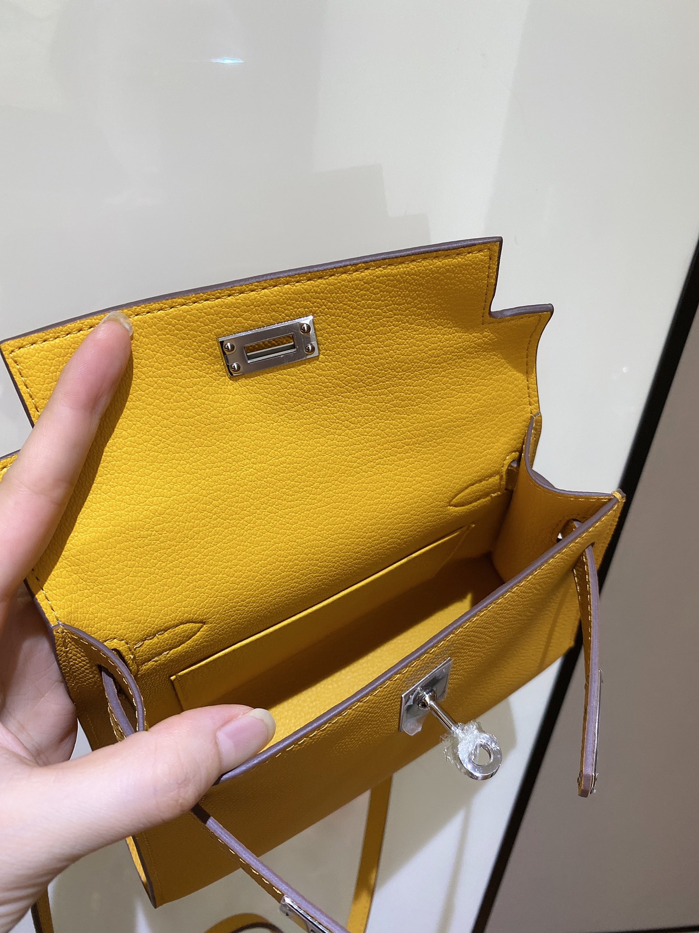 [TOP] HERMES Mini Kelly II Epsom Leather 19cm - Yellow