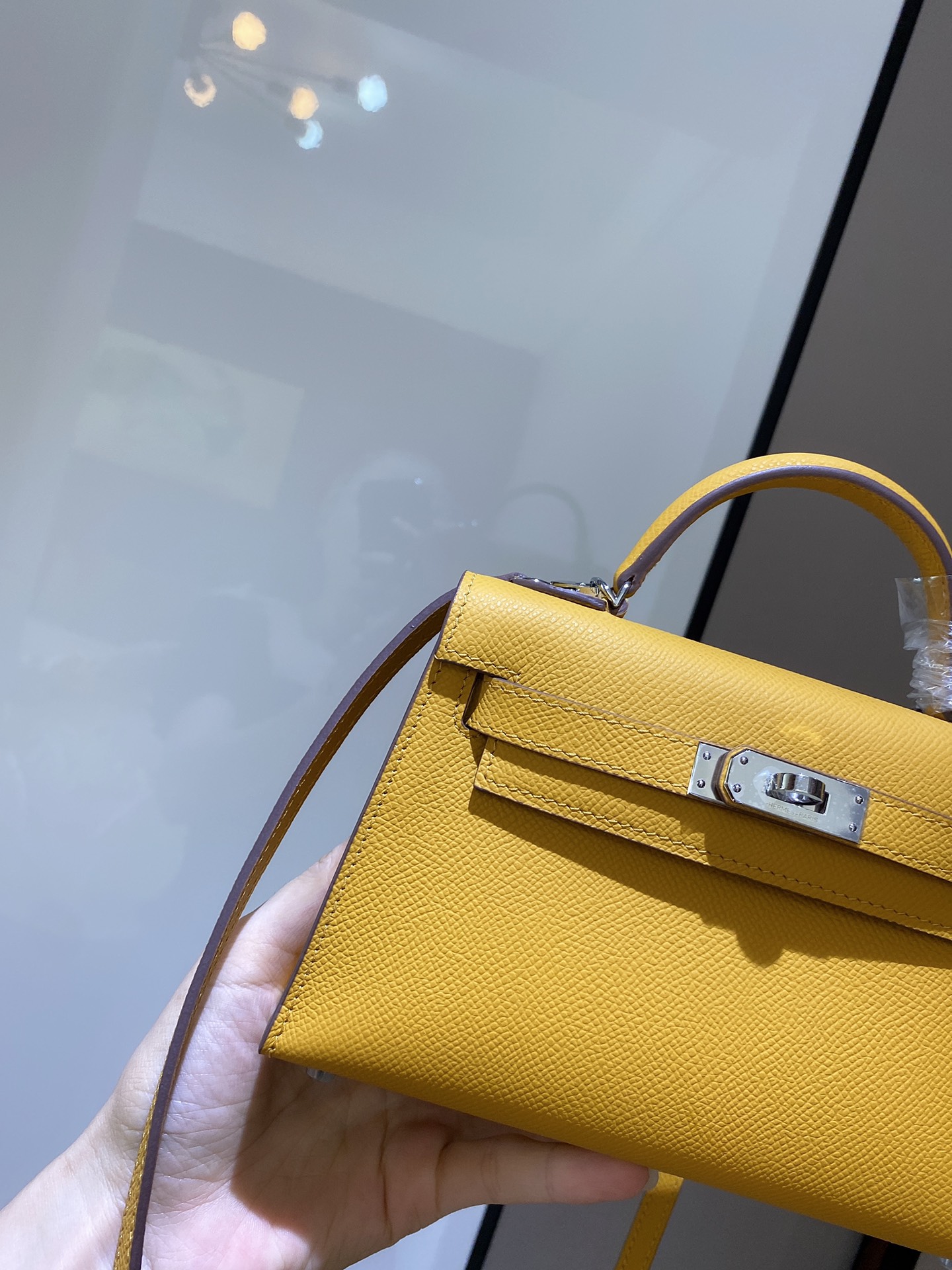 [TOP] HERMES Mini Kelly II Epsom Leather 19cm - Yellow
