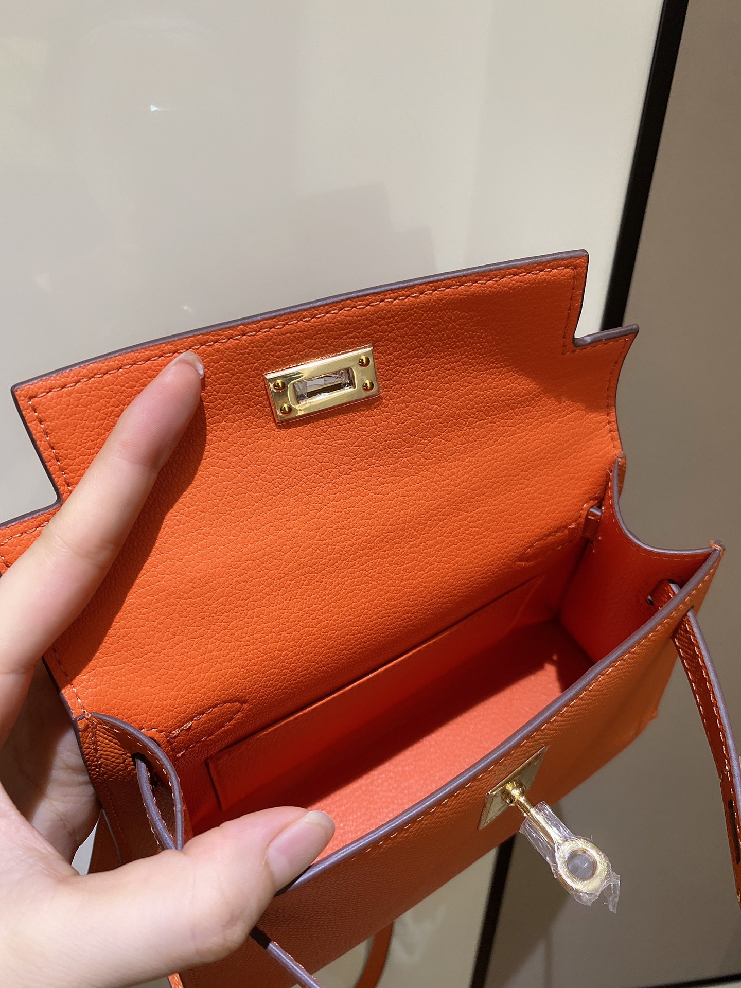 [TOP] HERMES Mini Kelly II Epsom Leather 19cm -  Orange & GHW