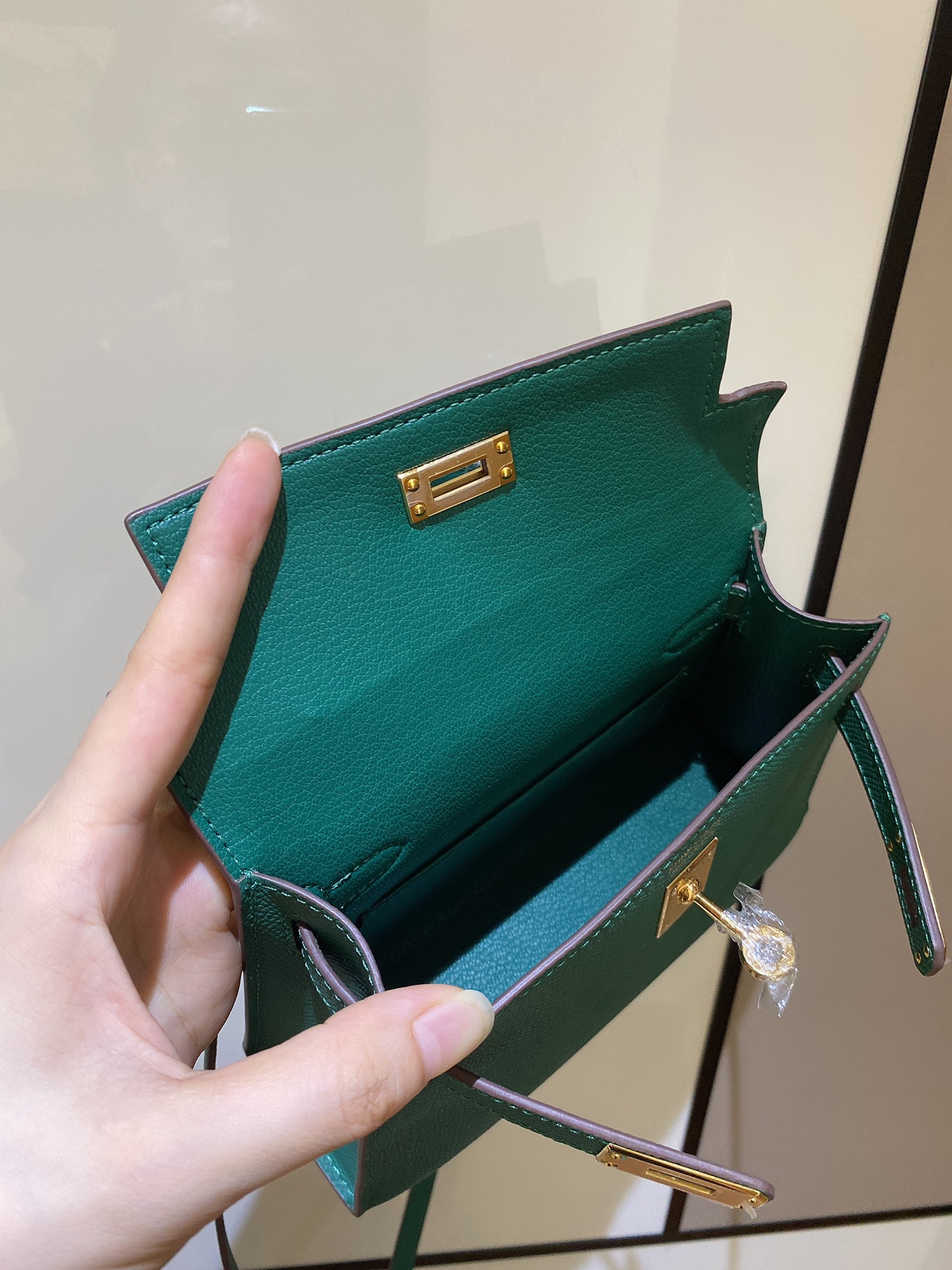 [TOP] HERMES Epsom Kelly Mini 19 CM - Malachite Green & GHW