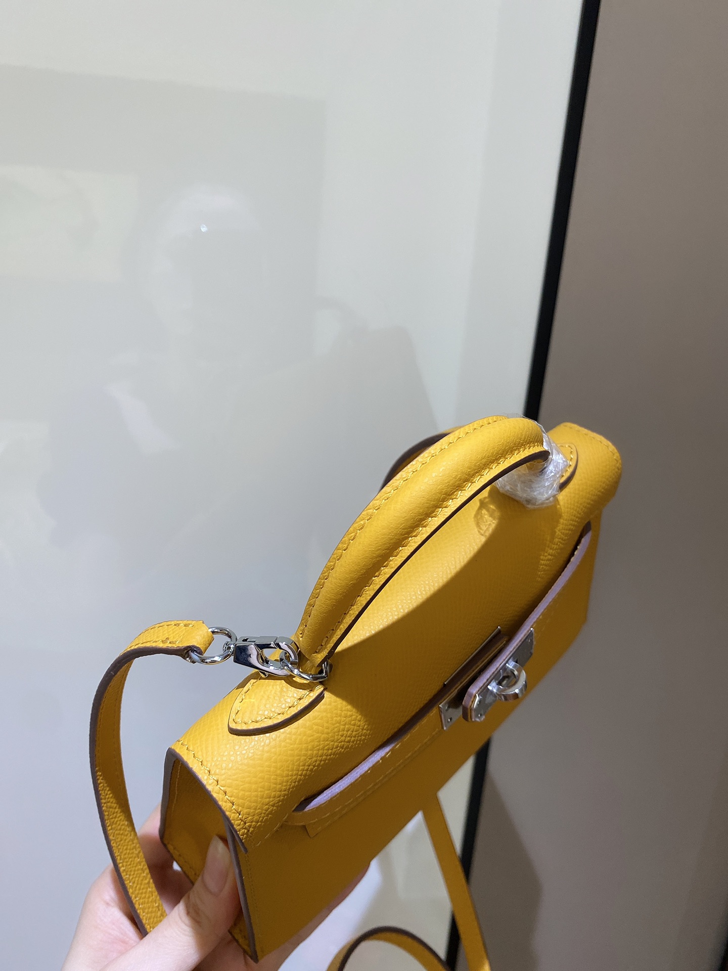 [TOP] HERMES Mini Kelly II Epsom Leather 19cm - Yellow