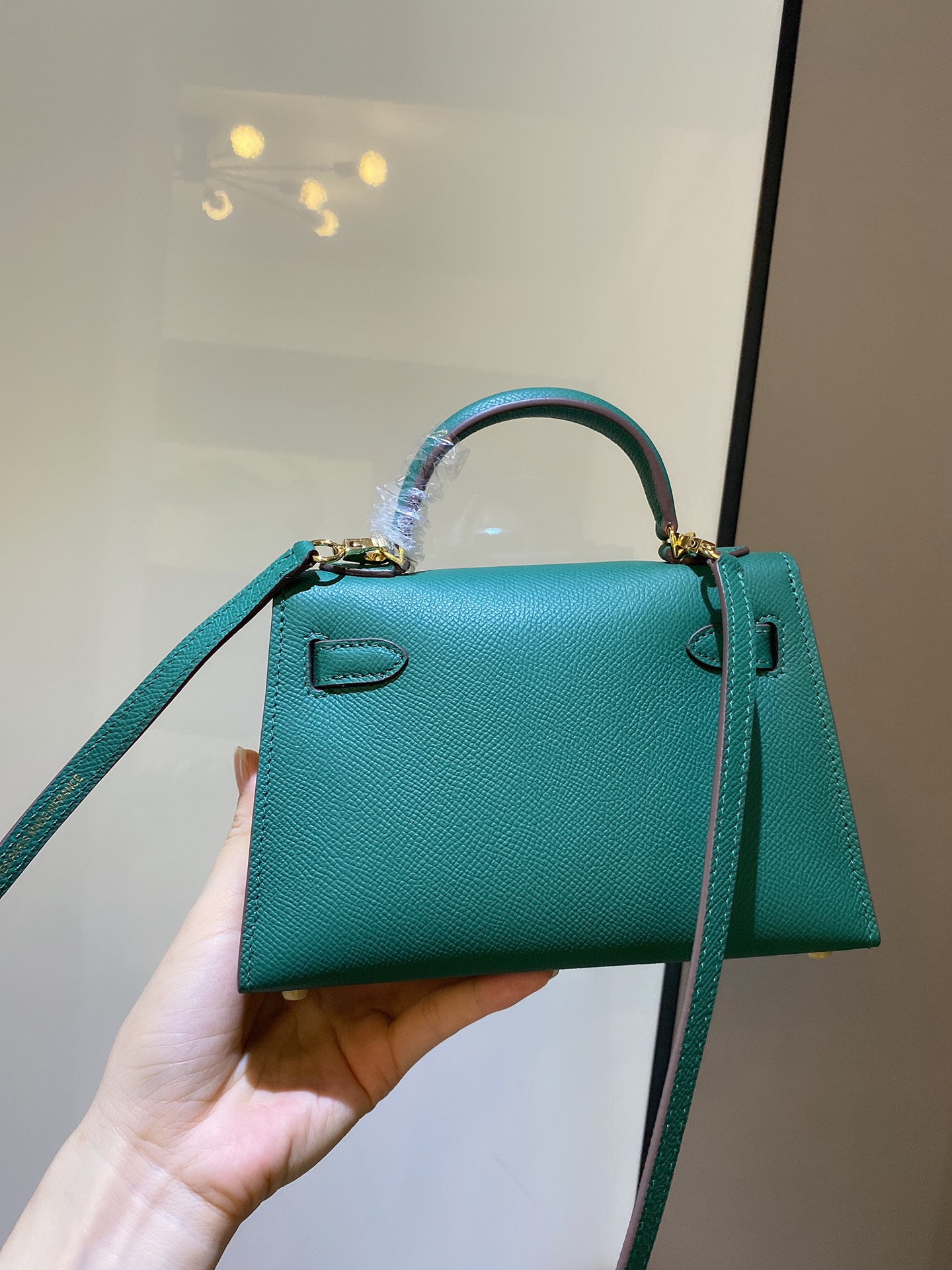 [TOP] HERMES Epsom Kelly Mini 19 CM - Malachite Green & GHW
