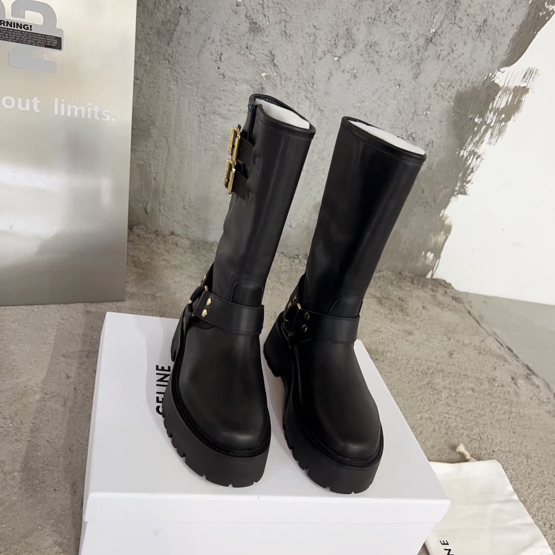 [TOP] CELINE Platform Mid Calf Martin Boots - 3 Colors - Cline