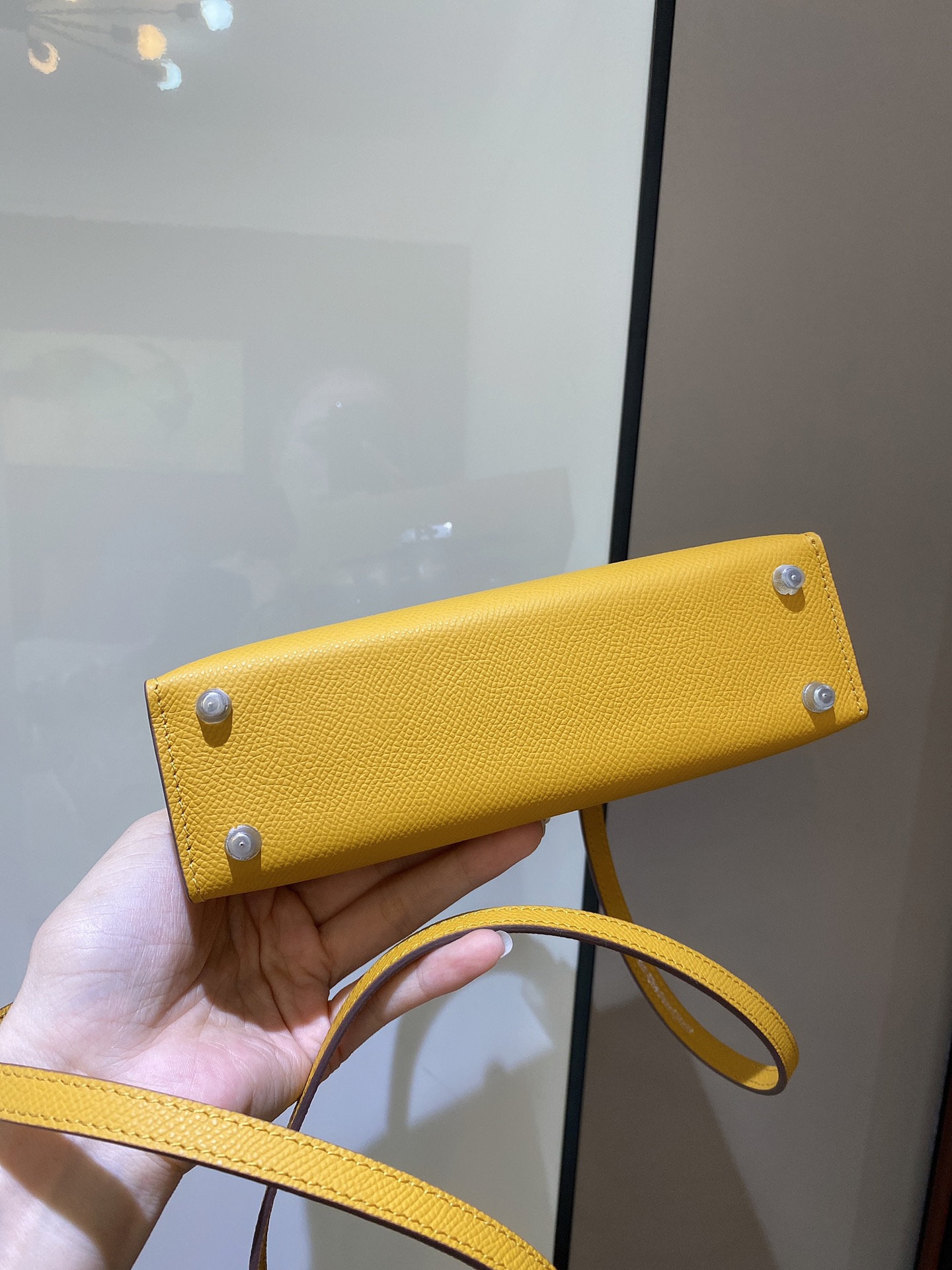 [TOP] HERMES Mini Kelly II Epsom Leather 19cm - Yellow