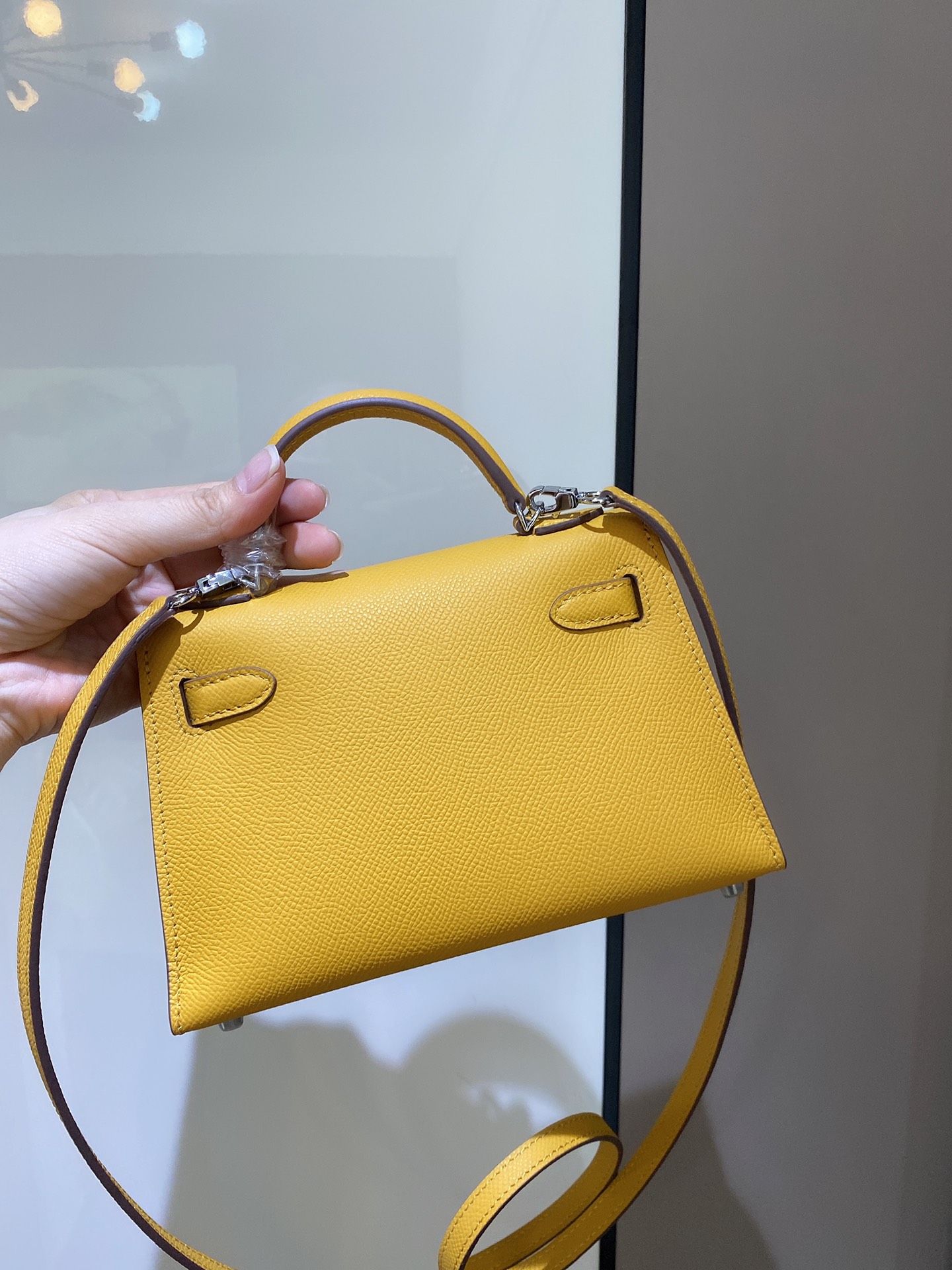 [TOP] HERMES Mini Kelly II Epsom Leather 19cm - Yellow