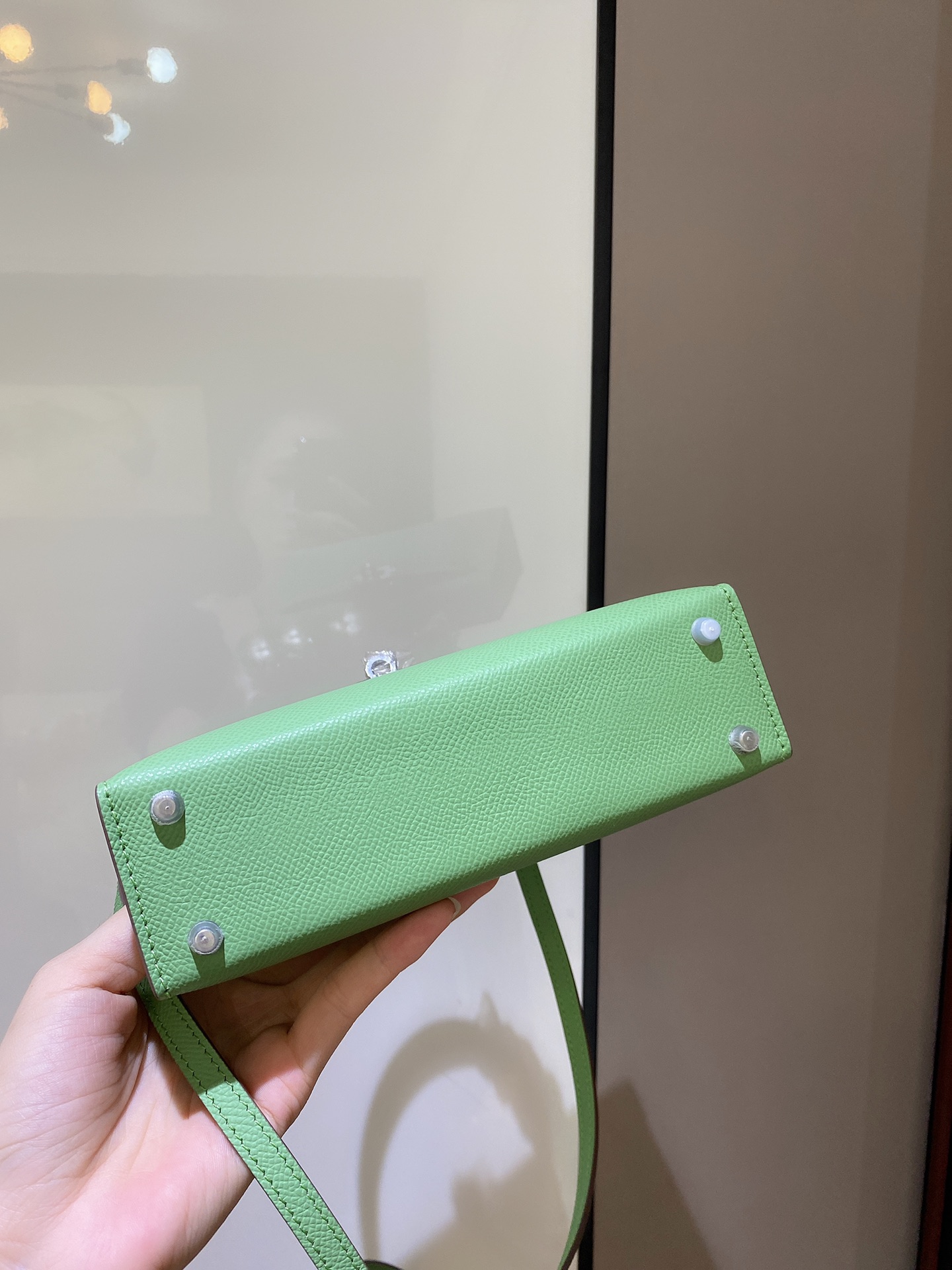 [TOP] HERMES Mini Kelly II Epsom Leather 19cm - Avocado Green