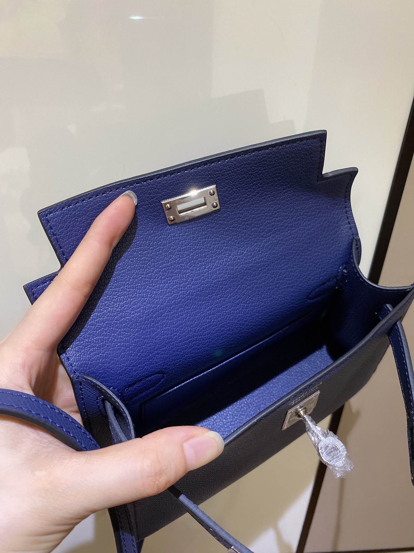 [TOP] HERMES Mini Kelly II Epsom Leather 19cm - Dark blue