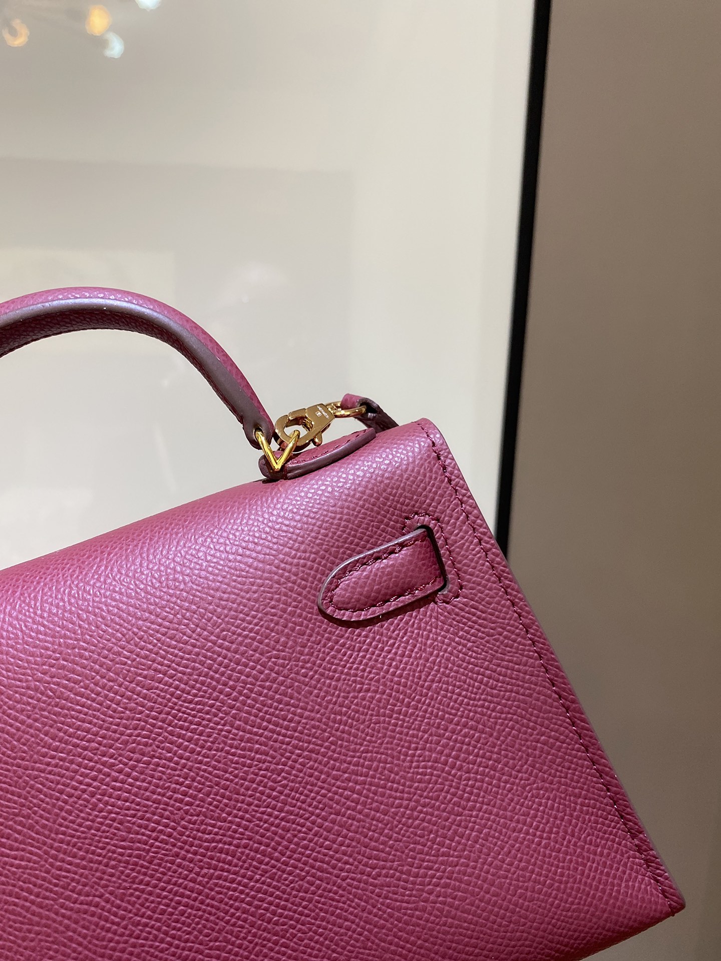 [TOP] HERMES Epsom Kelly Mini 19 CM - Red & GHW
