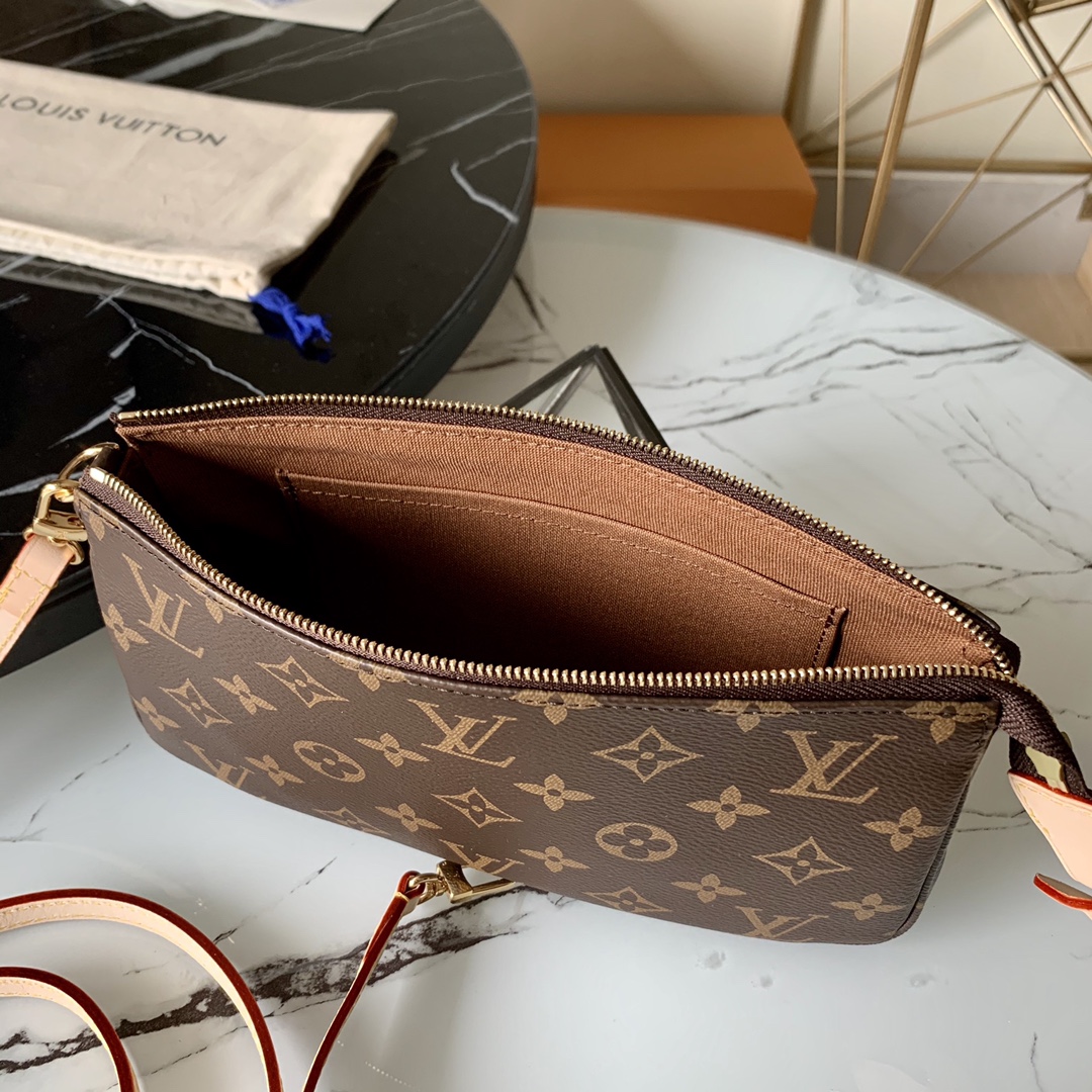 [TOP] Louis Vuitton LV Mini Pochette Accessoires Bags  22.5 x 4 x 12.5 cm- Monogram