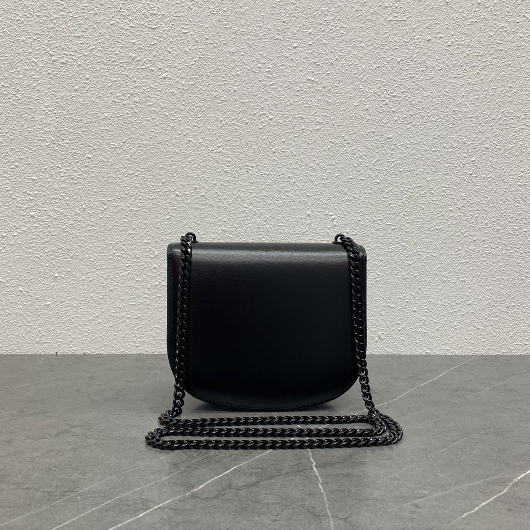 [TOP] CELINE Besace Triomphe Bag 18.5×6×15.5 cm - GHW - Black