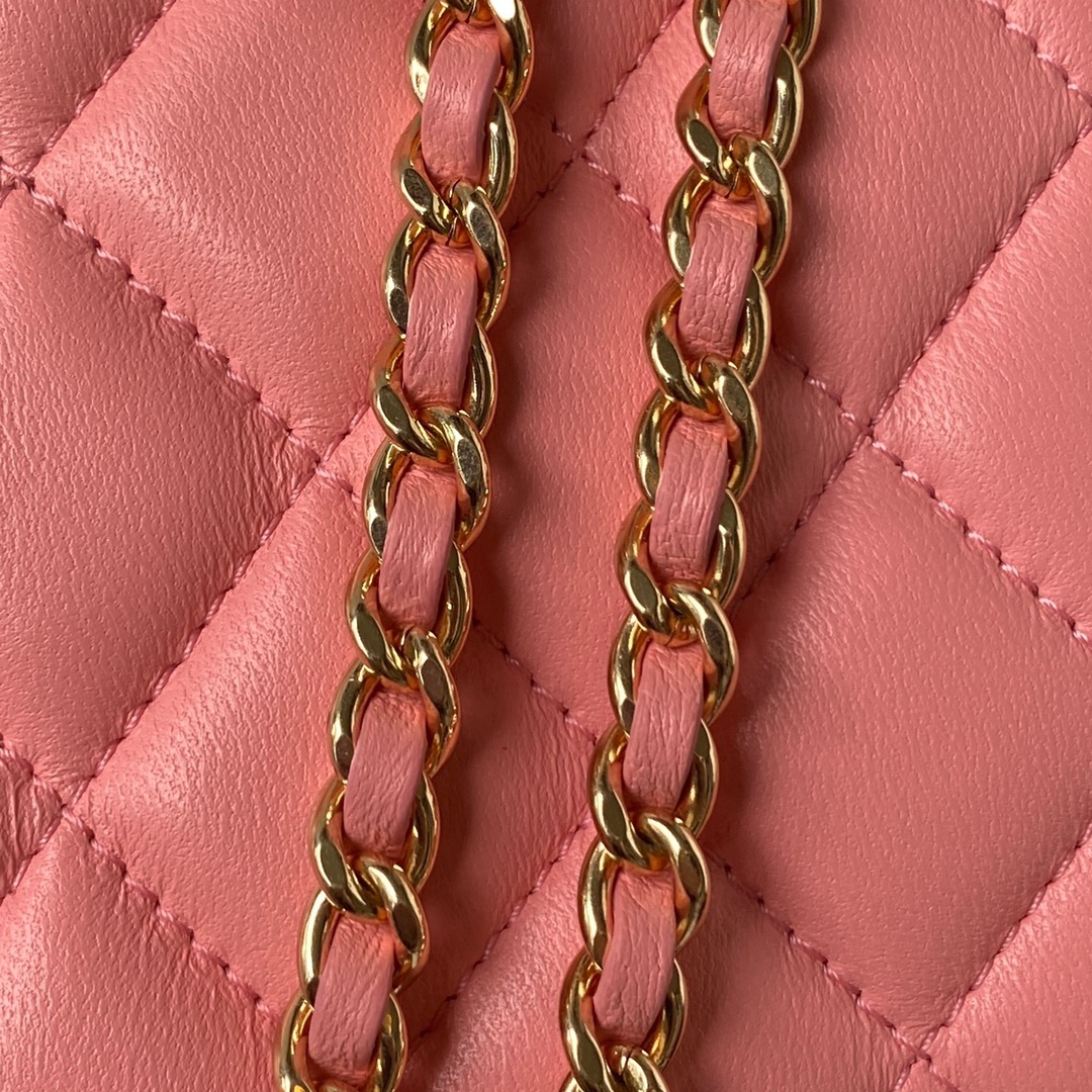 [TOP] CHANEL Vanity Case New Top Handle w Logo Lambskin 17*9.5*8cm - Red