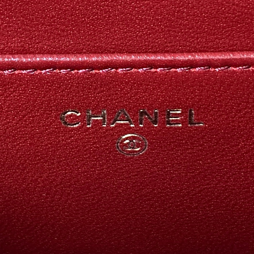 [TOP] CHANEL Vanity Case New Top Handle w Logo Lambskin 17*9.5*8cm - Dark Red